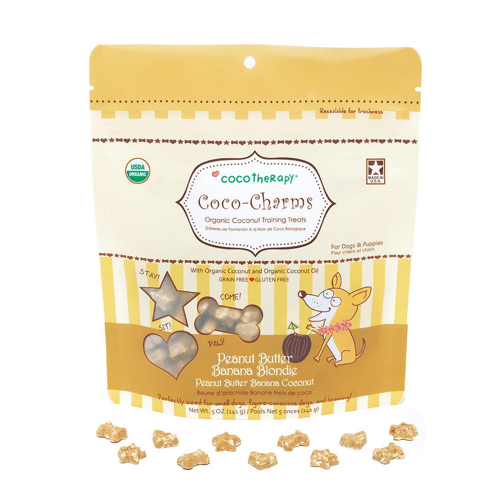 CocoTherapy Coco-Charms Peanut Butter Banana Blondie Training Dog Treats, 5-oz
