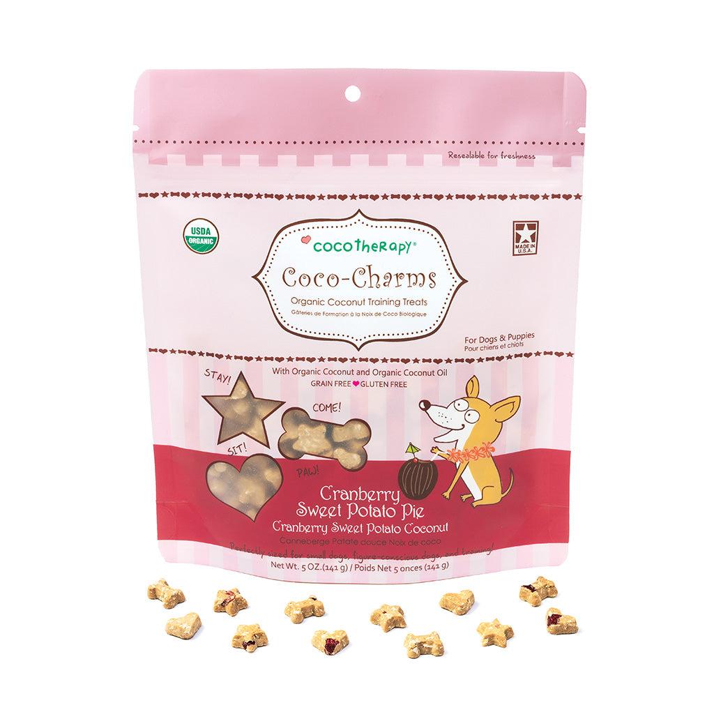 CocoTherapy Coco-Charms Cranberry Sweet Potato Pie Training Dog Treats, 5-oz