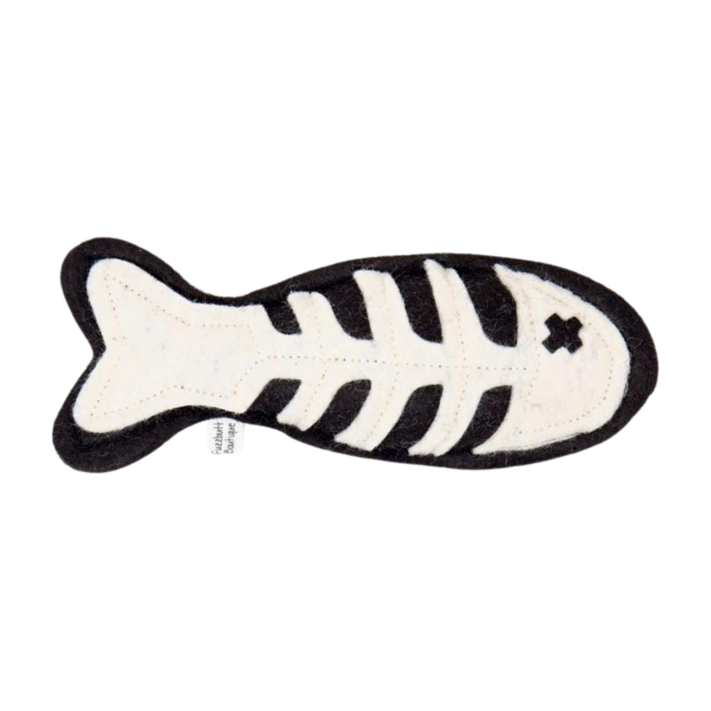 Fuzzbutt Boutique Dead Fish Felt Catnip Cat Toy, Black