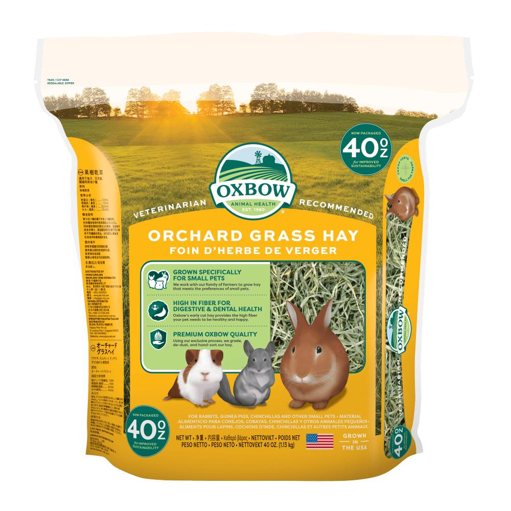 Oxbow Orchard Grass Hay Small Animal Food, 40-oz