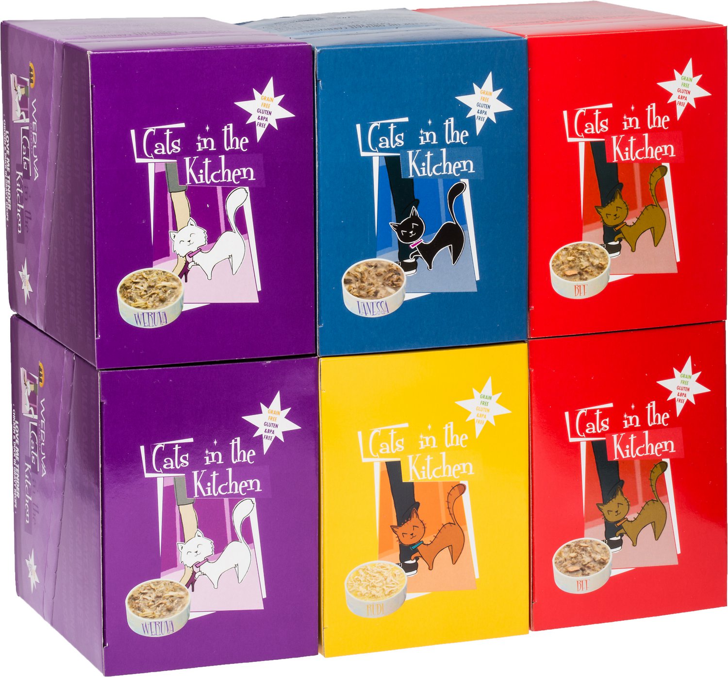 Weruva Cats in the Kitchen Mack Daddy Feast Variety Pack Grain-Free Cat Food Pouches, 3-oz, 48-pack (**)