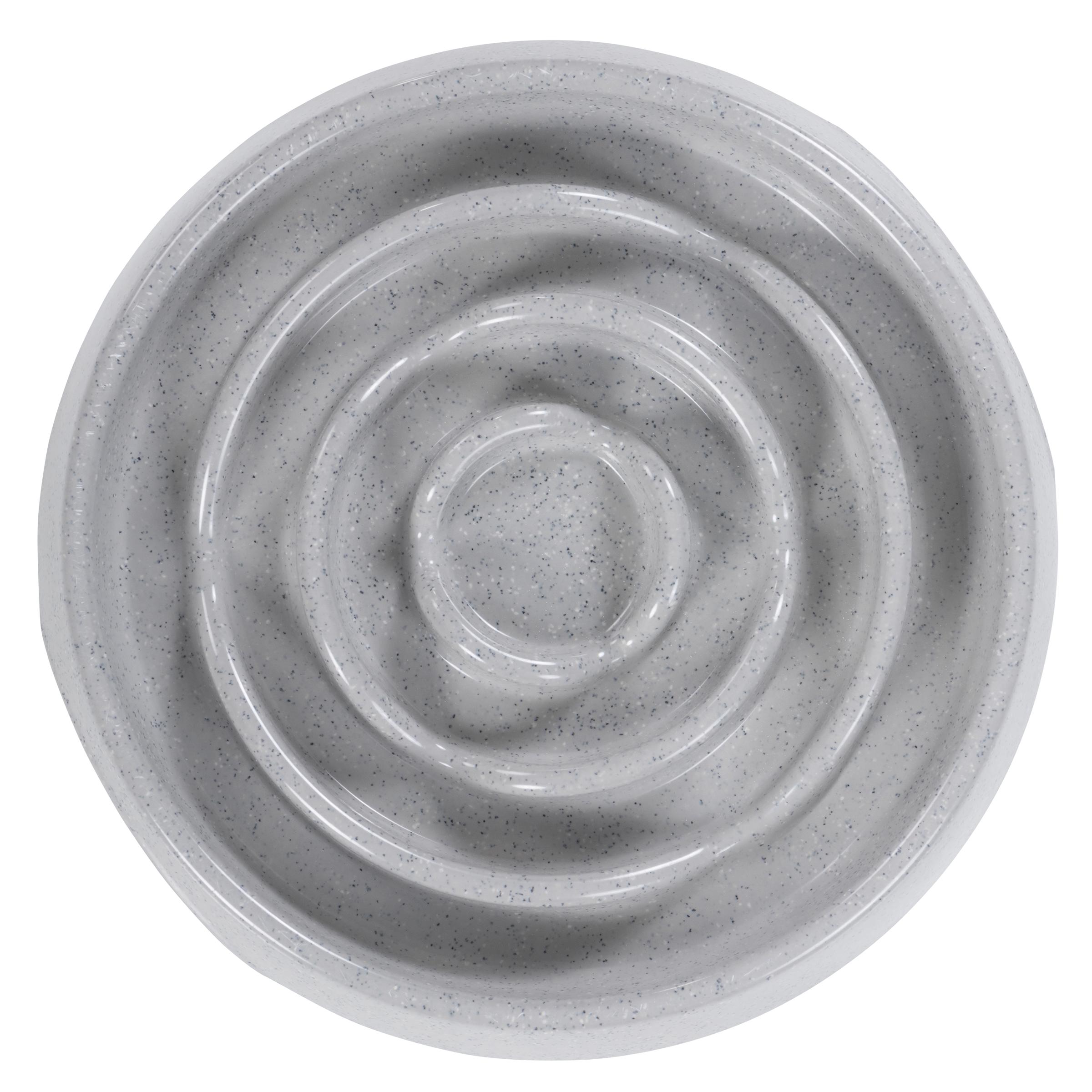 Messy Mutts Interactive Dog & Cat Slow Feeder, Speckled Grey, 1.75-cup