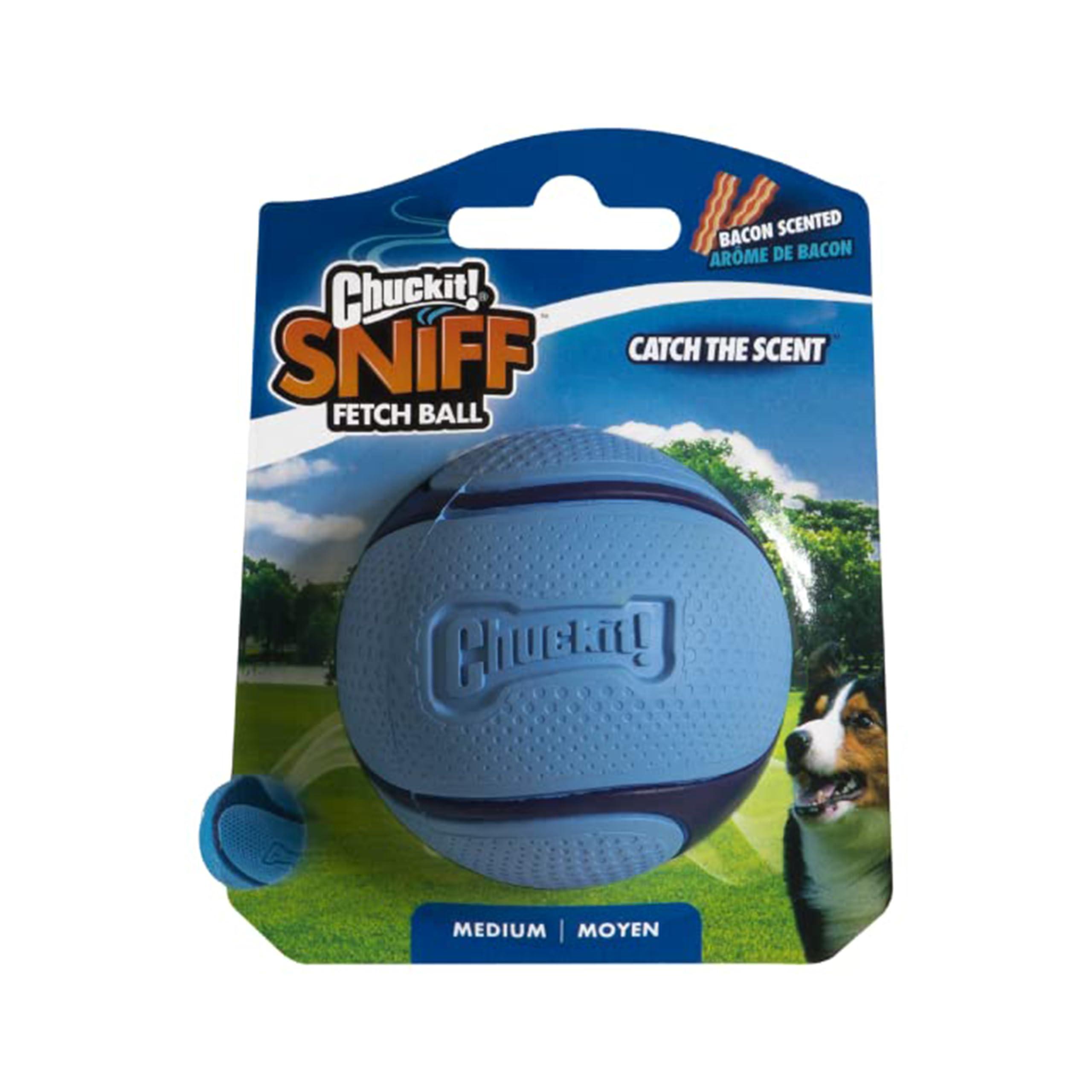 Chuckit! Sniff Fetch Ball Bacon Dog Toy, Medium