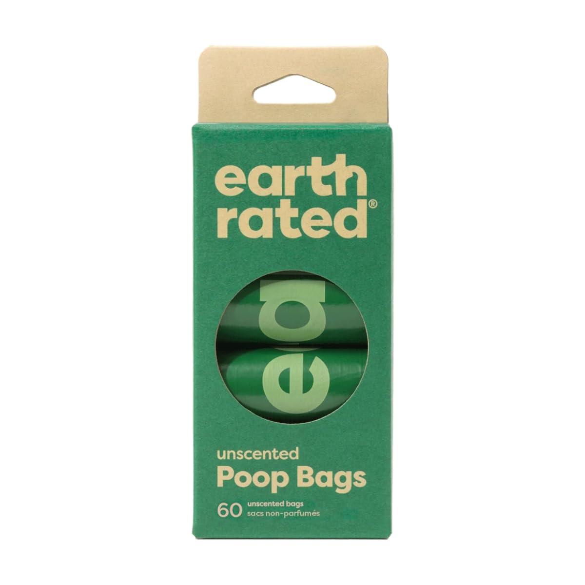 Earth Rated Dog Poop Bags, Unscented, 60-count