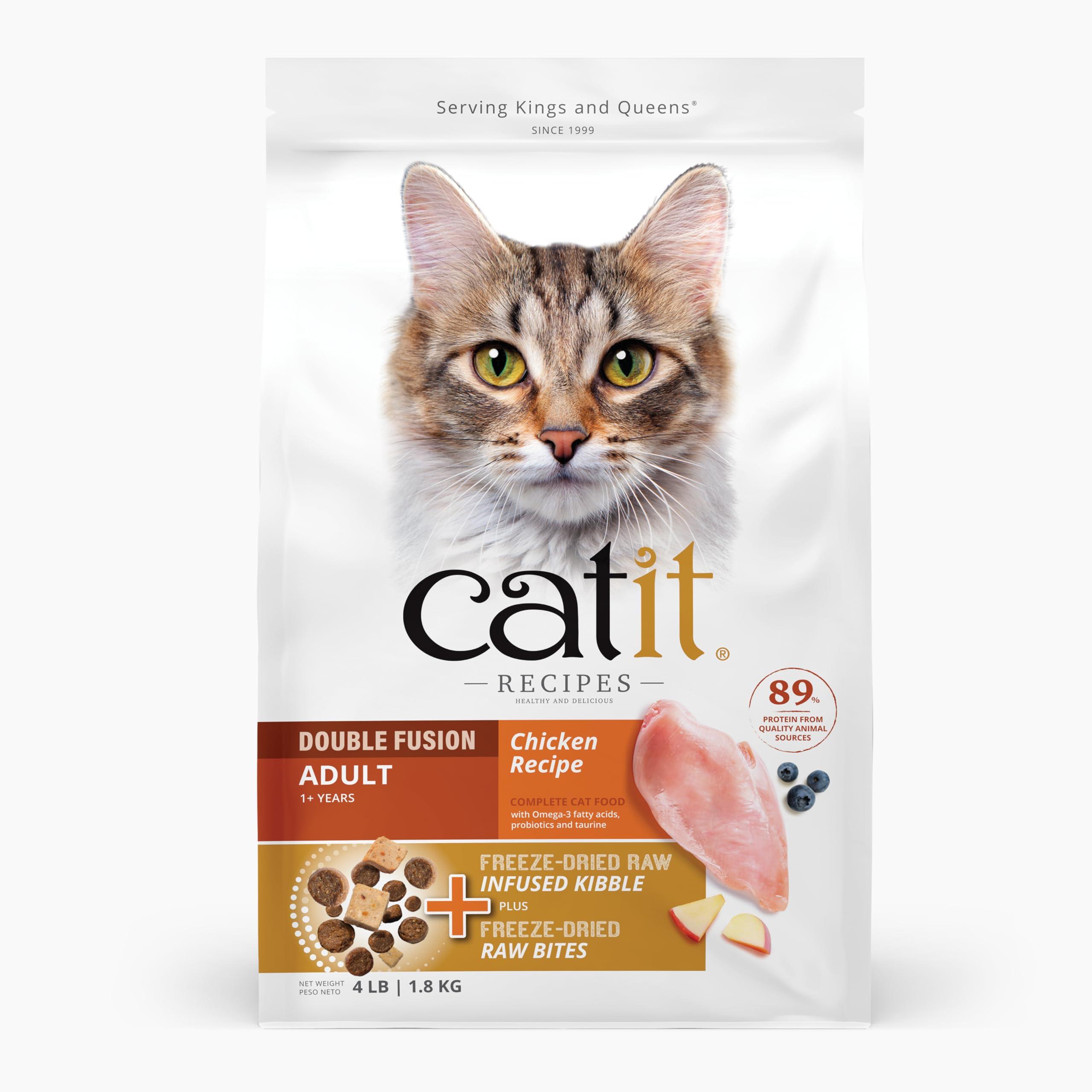 Catit Recipes Double Infusion Chicken Adult Dry Cat Food, 4-lb