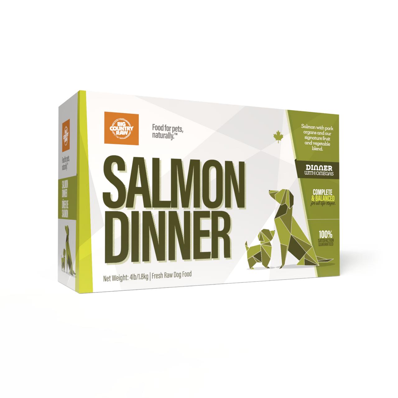 Big Country Raw Salmon Dinner Frozen Dog & Cat Food, 4-lb