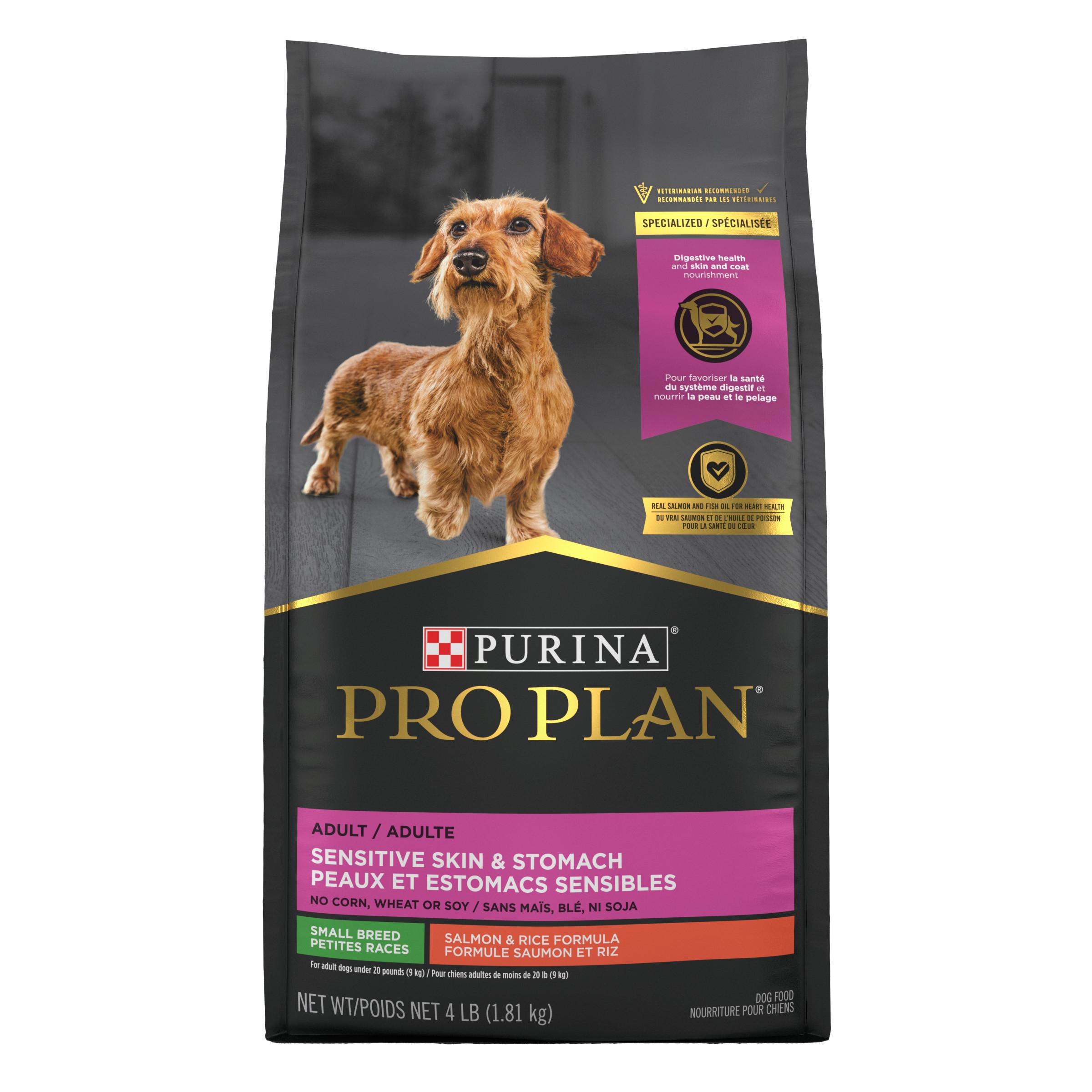 Purina Pro Plan Sensitive Skin & Stomach Salmon & Rice Small Breed Adult Dry Dog Food, 4-lb