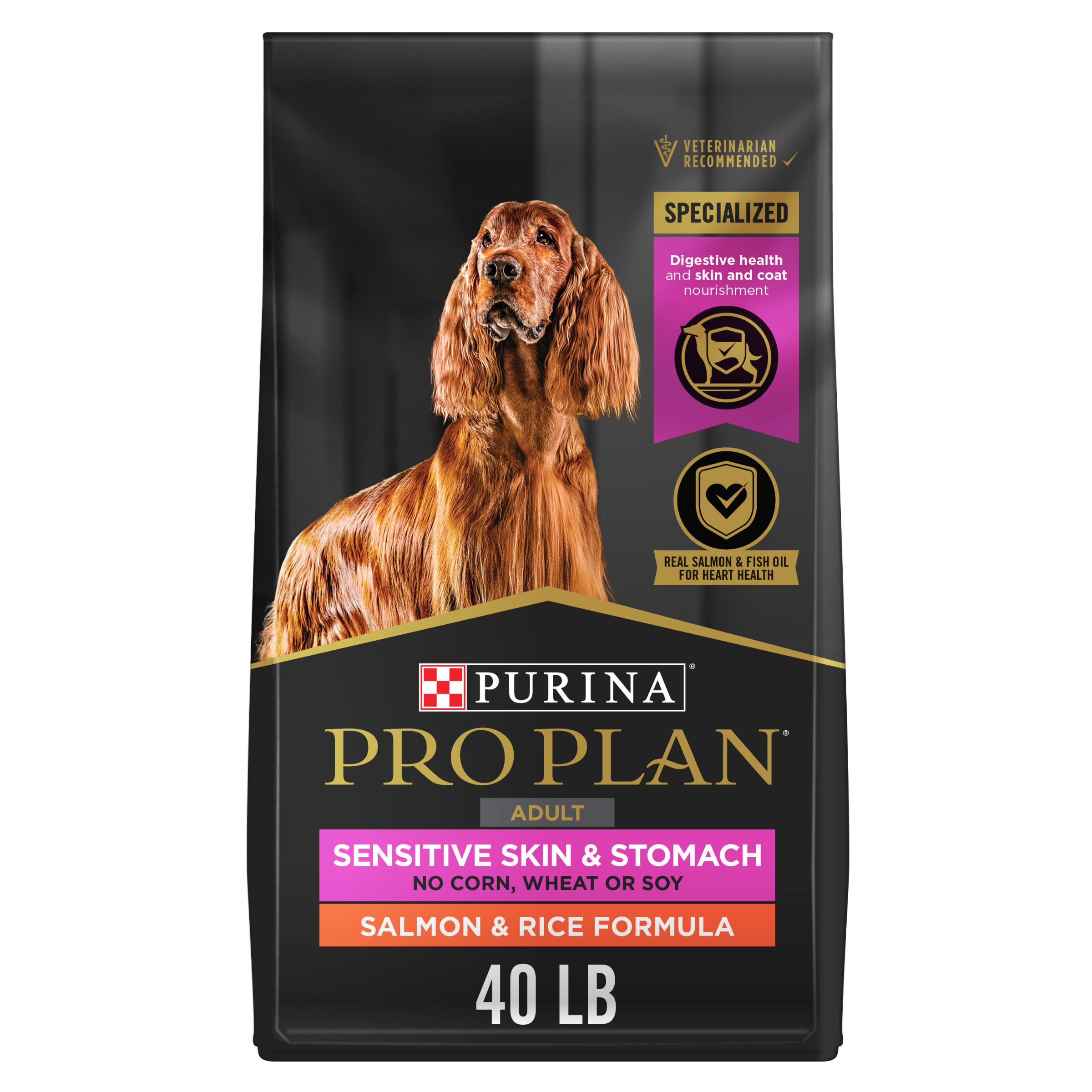 Purina Pro Plan Sensitive Skin & Stomach Salmon & Rice Adult Dry Dog Food, 40-lb