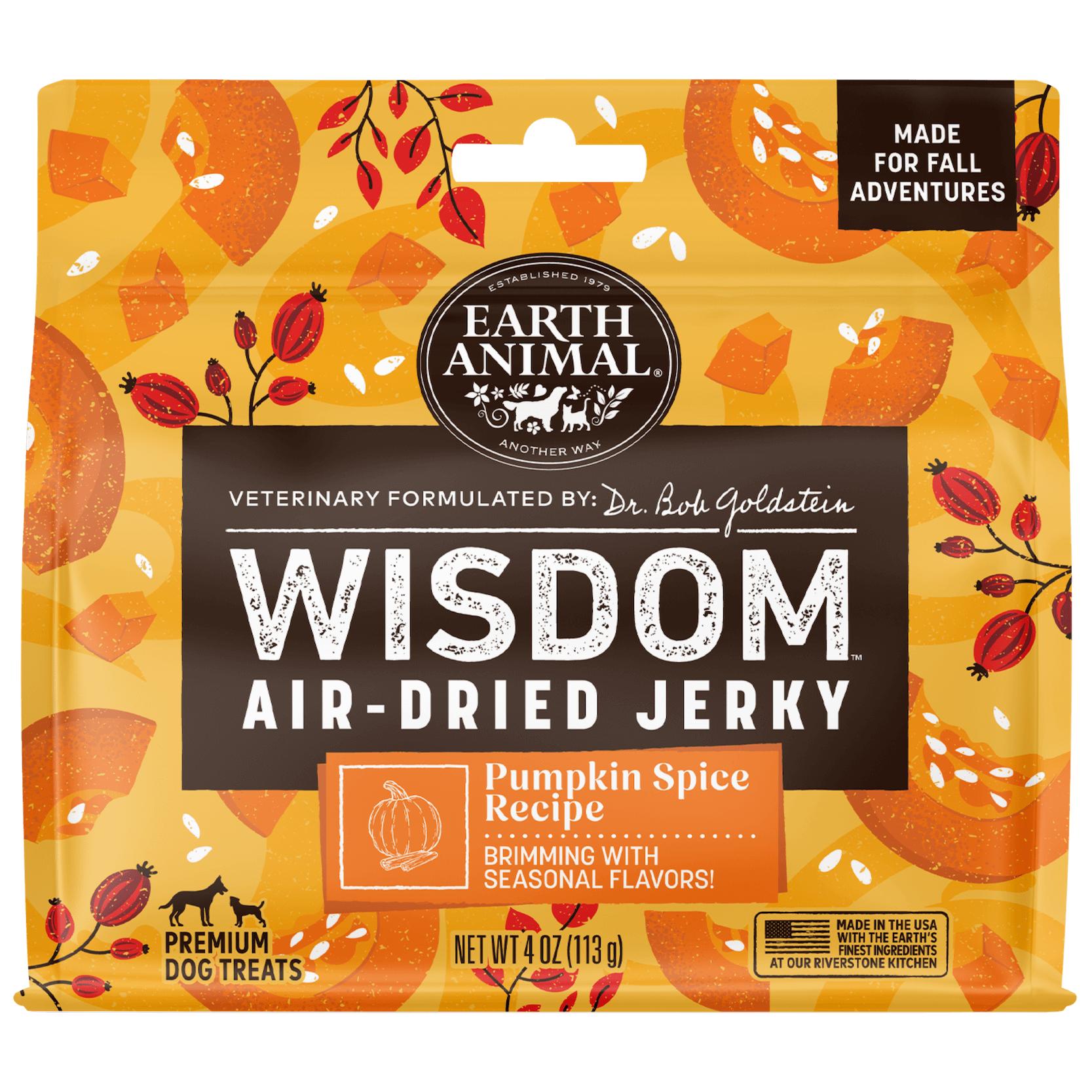 Earth Animal Seasonal Pumpkin Spice Jerky Dog Treats, 4-oz