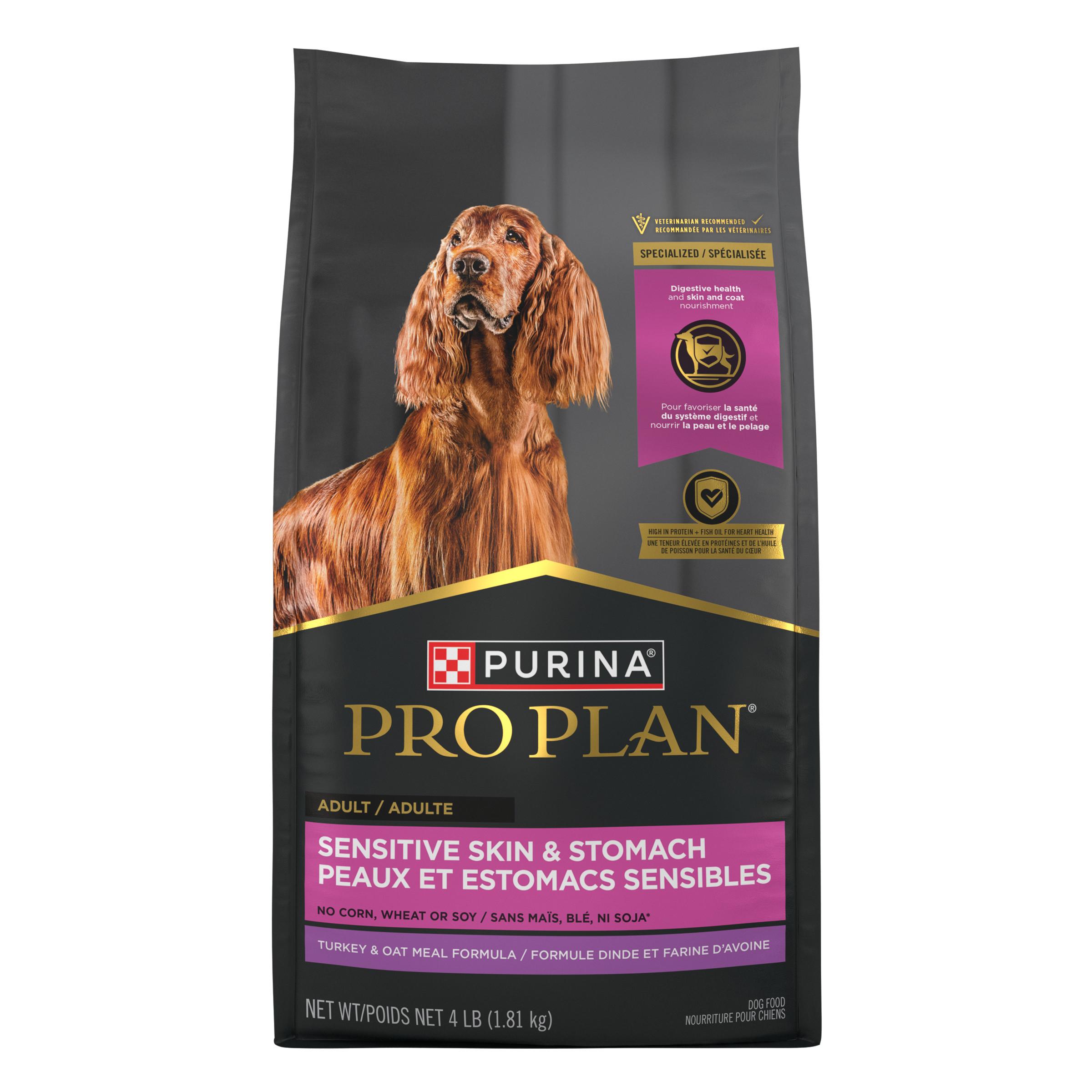 Purina Pro Plan Sensitive Skin & Stomach Turkey & Oatmeal Adult Dry Dog Food, 4-lb