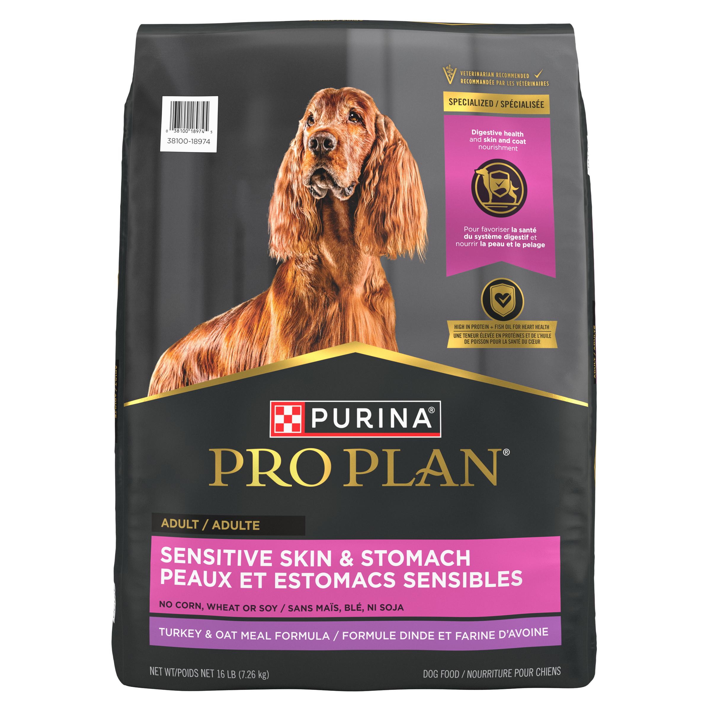 Purina Pro Plan Sensitive Skin & Stomach Turkey & Oatmeal Adult Dry Dog Food, 16-lb