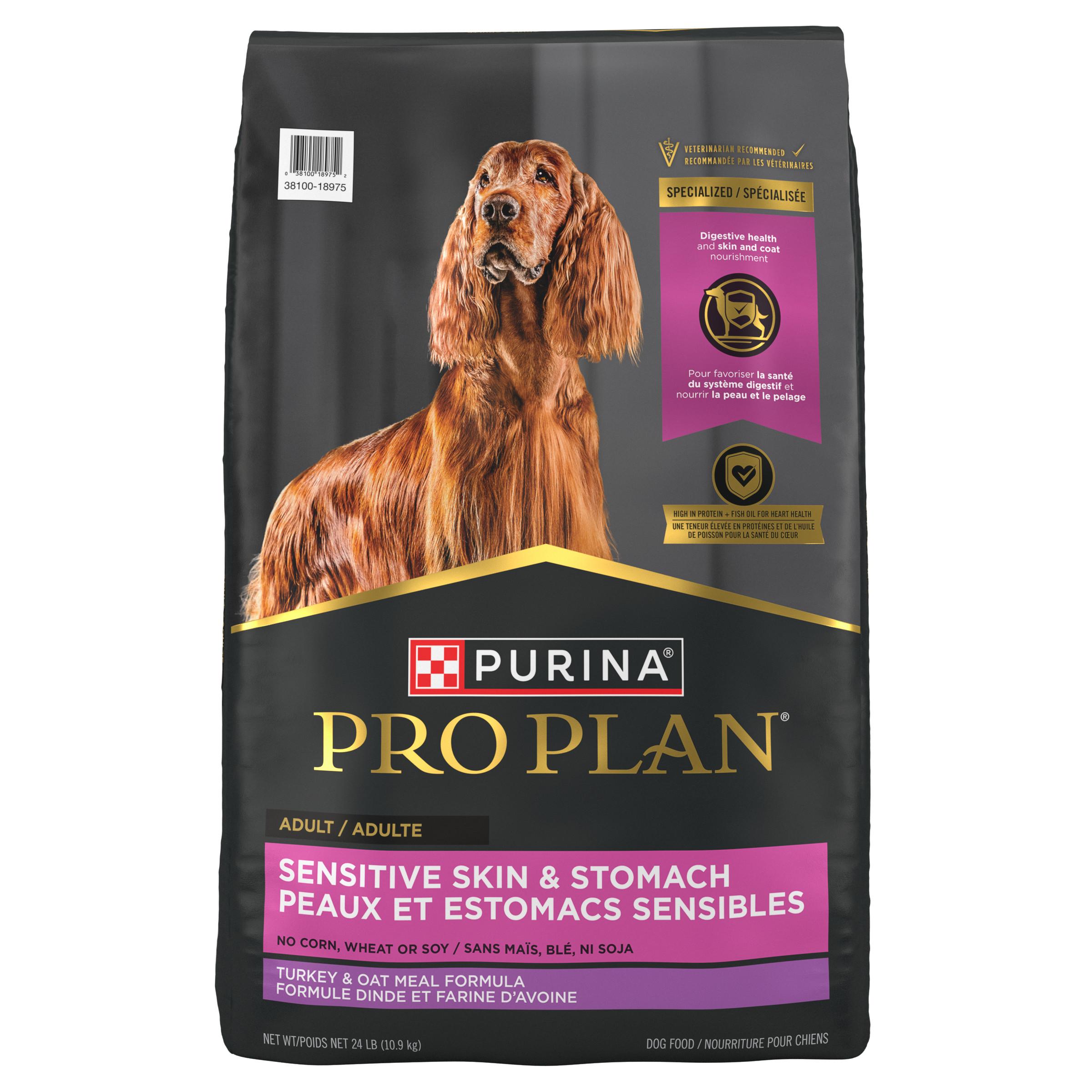 Purina Pro Plan Sensitive Skin & Stomach Turkey & Oatmeal Adult Dry Dog Food, 24-lb