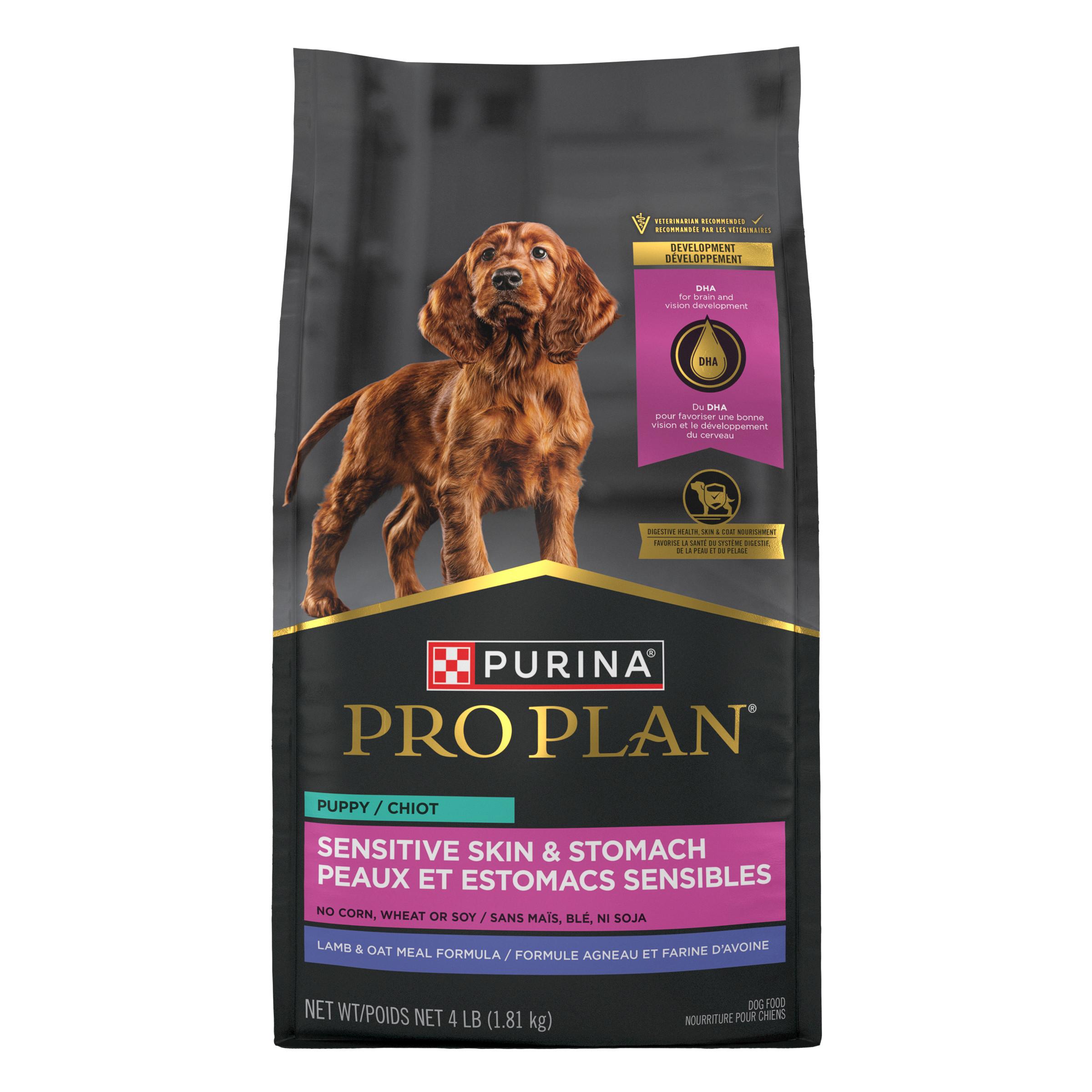 Purina Pro Plan Sensitive Skin & Stomach Lamb & Oat Meal Puppy Dry Dog Food, 4-lb