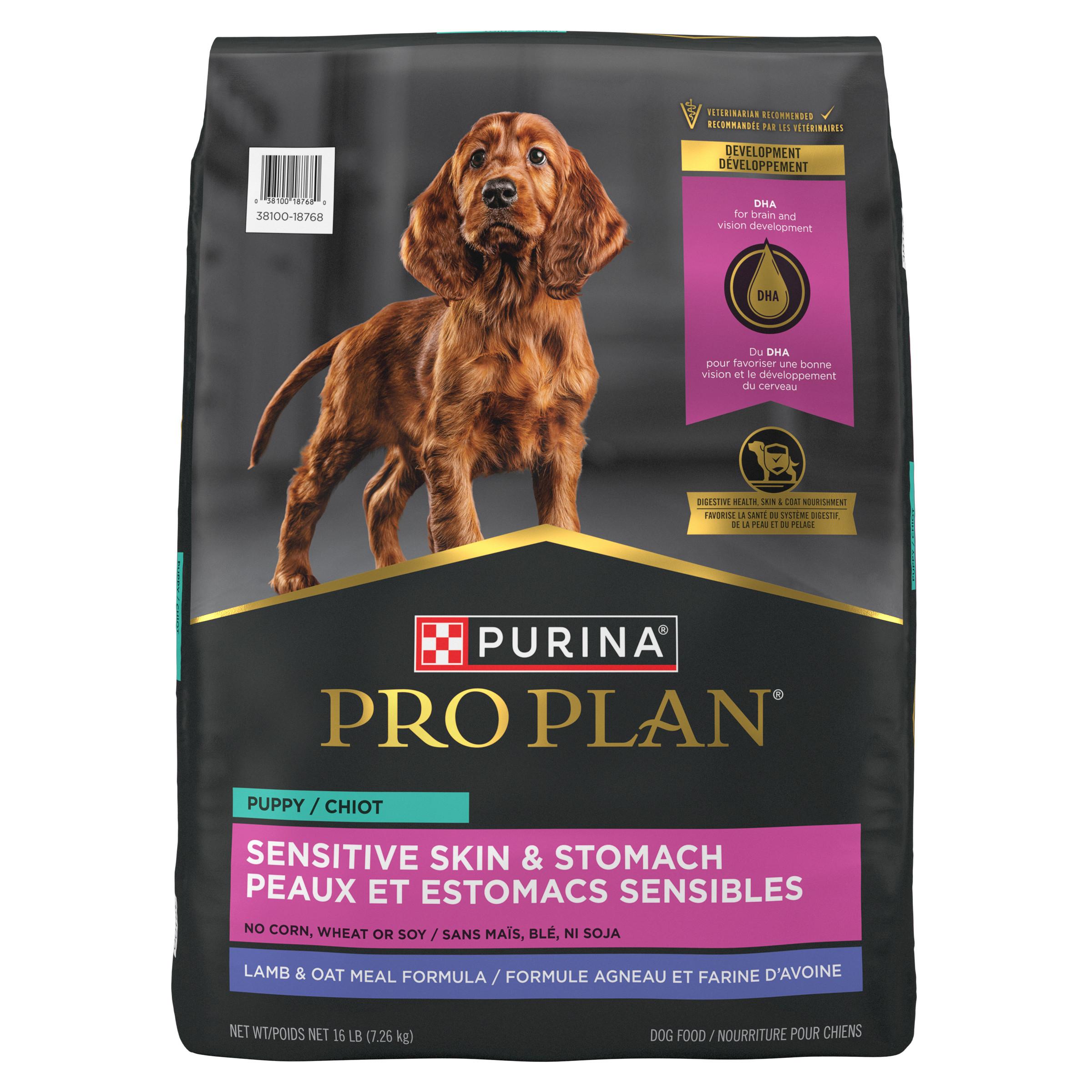 Purina Pro Plan Sensitive Skin & Stomach Lamb & Oat Meal Puppy Dry Dog Food, 16-lb