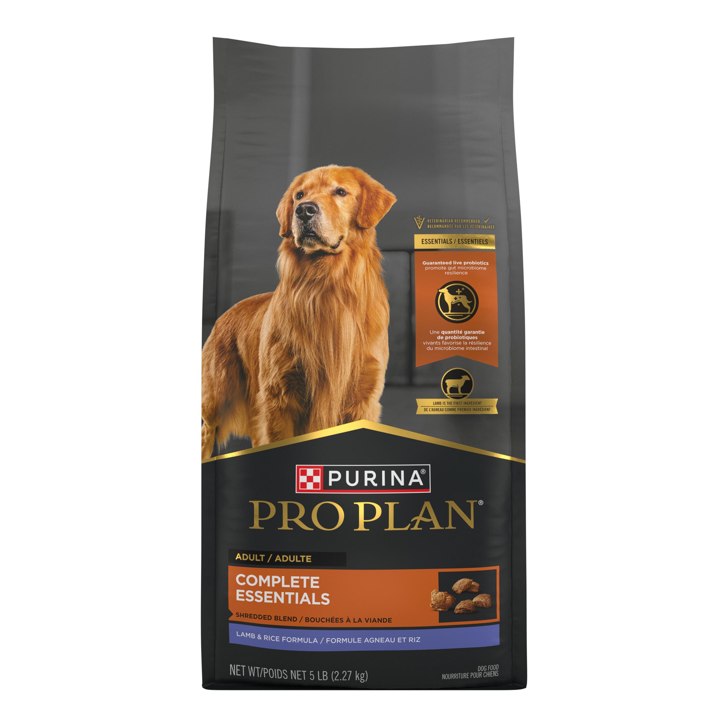 Purina Pro Plan Complete Essentials Shredded Blend Lamb & Rice Adult Dry Dog Food, 5-lb