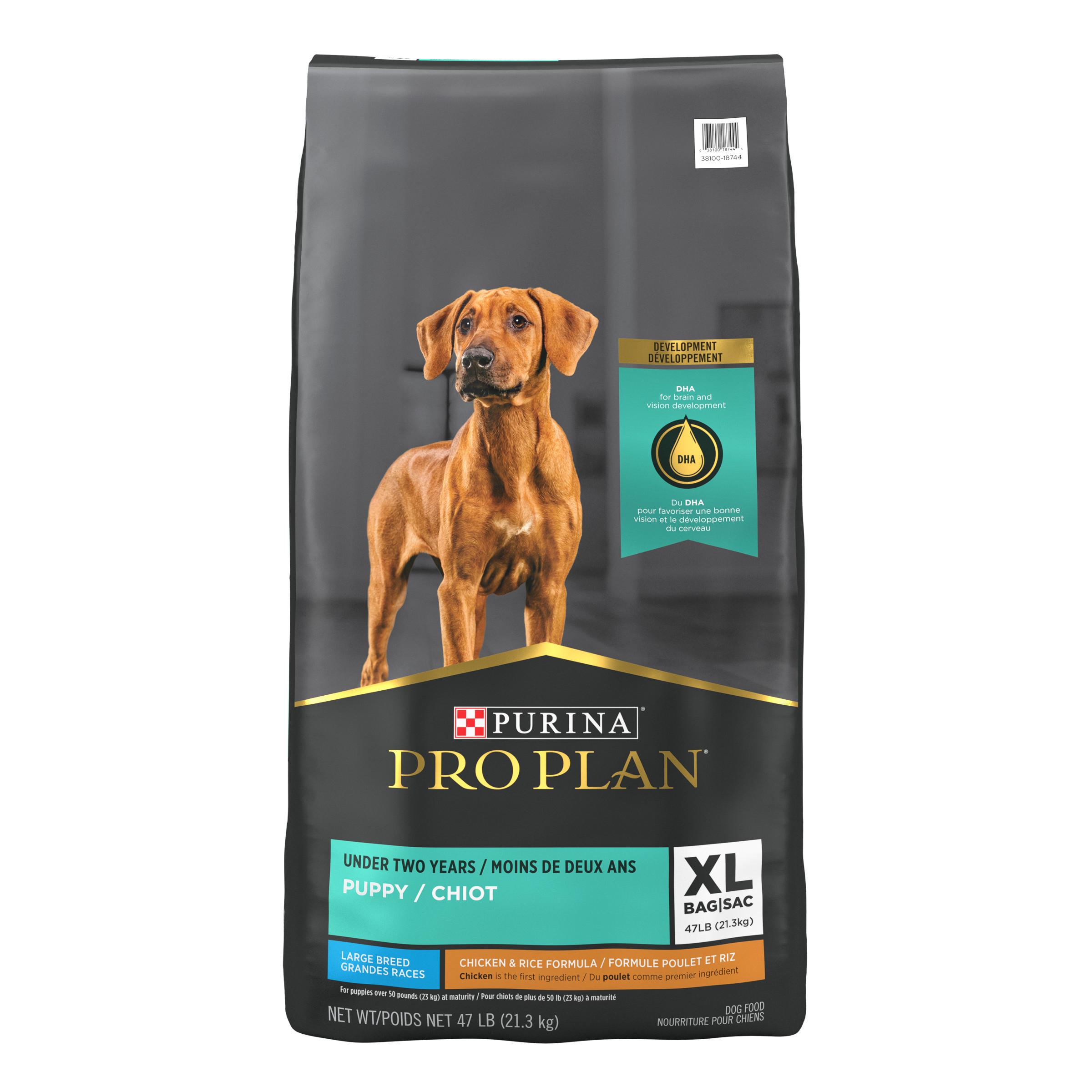 Purina Pro Plan Chicken & Rice Large Breed Puppy Dry Dog Food, 47-lb