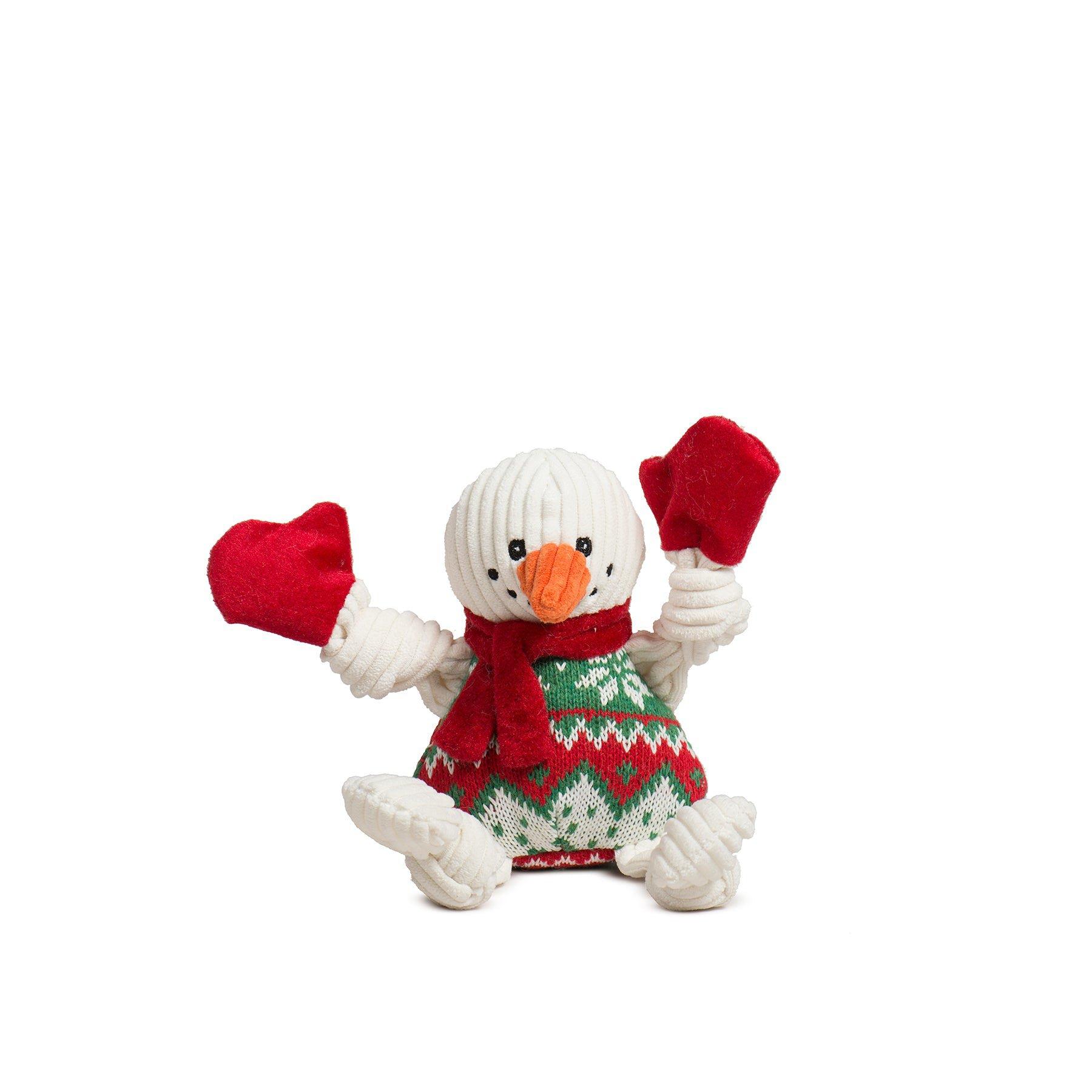 HuggleHounds Knottie Wintergreen Snowman Plush Dog Toy, Small