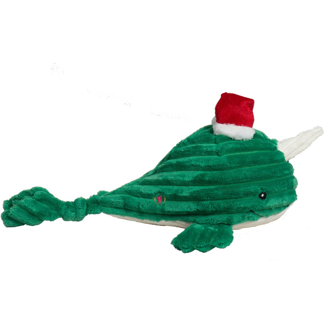 HuggleHounds Knottie Noe Narwhal Plush Dog Toy, Small