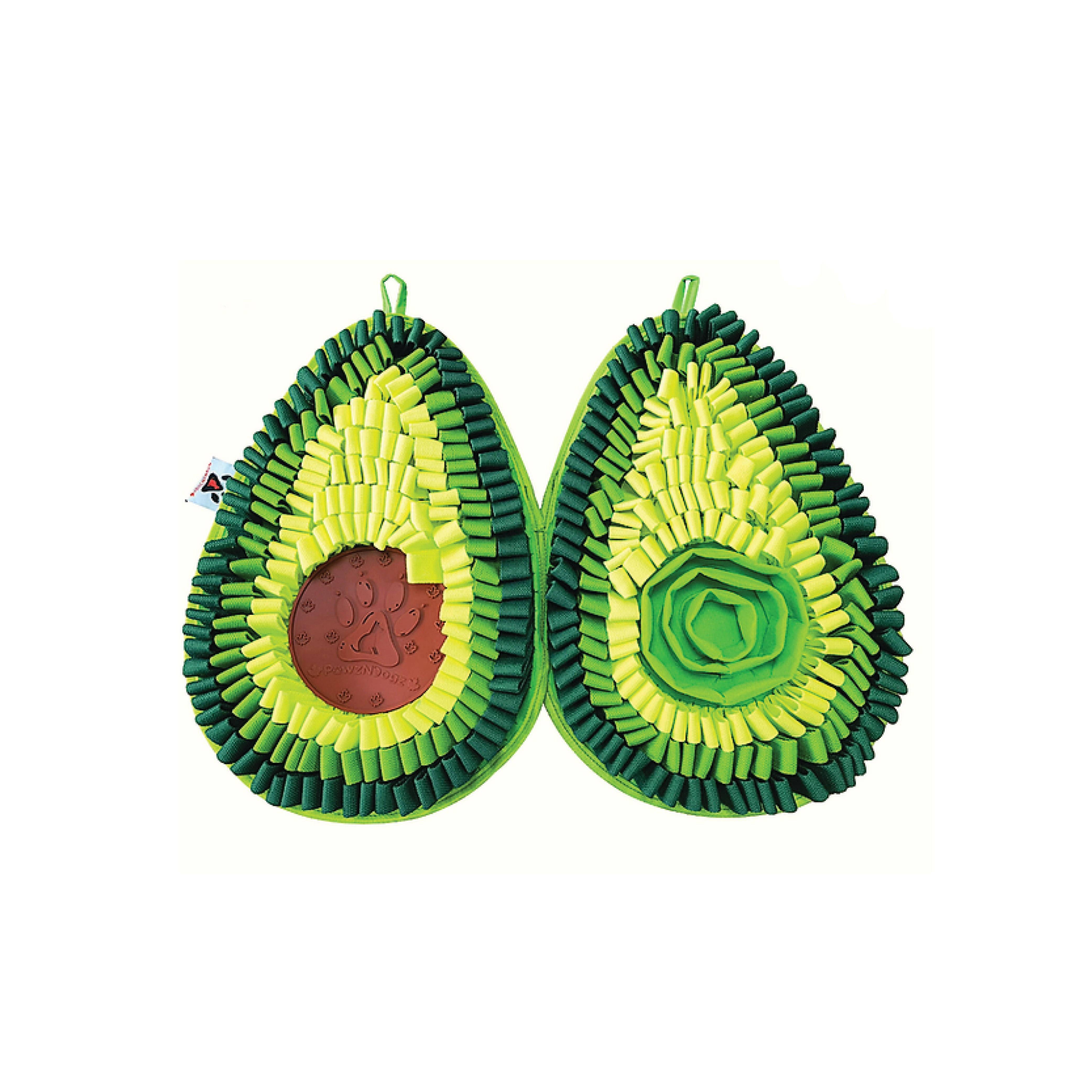 PawzNDogz Delicious Avocado Snuffle Mat Dog Toy, 25.6 x 18 x 2.5-in
