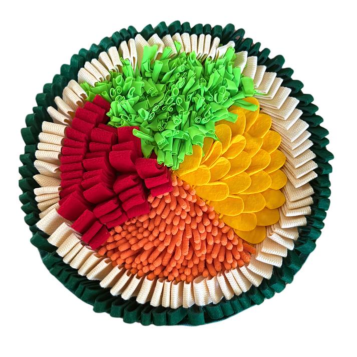 PawzNDogz LuvMyFido Hot Sushi Roll Snuffle Mat Dog Toy, 13.8 x 13.8 x 2-in