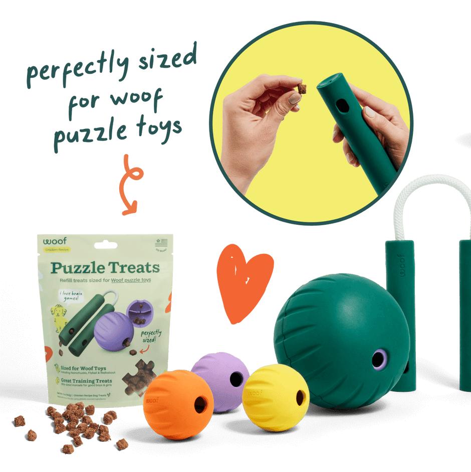 Woof Pet Puzzle Chicken Recipe Dog Treats, 5-oz