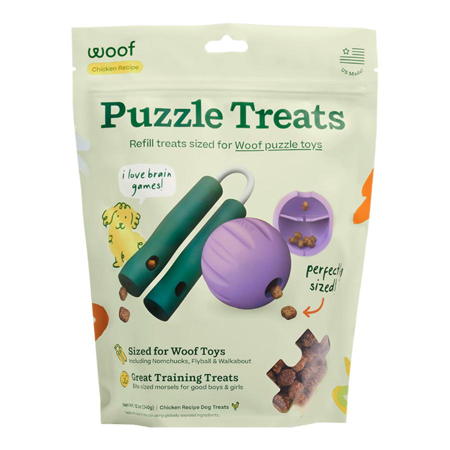 Woof Pet Puzzle Chicken Recipe Dog Treats, 12-oz