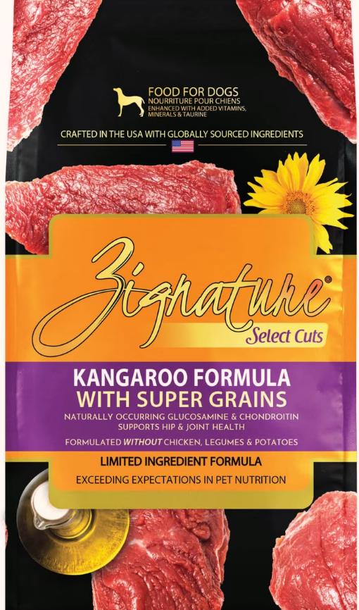Zignature Select Cuts Kangaroo Formula with Super Grains Dry Dog Food, 4-lb