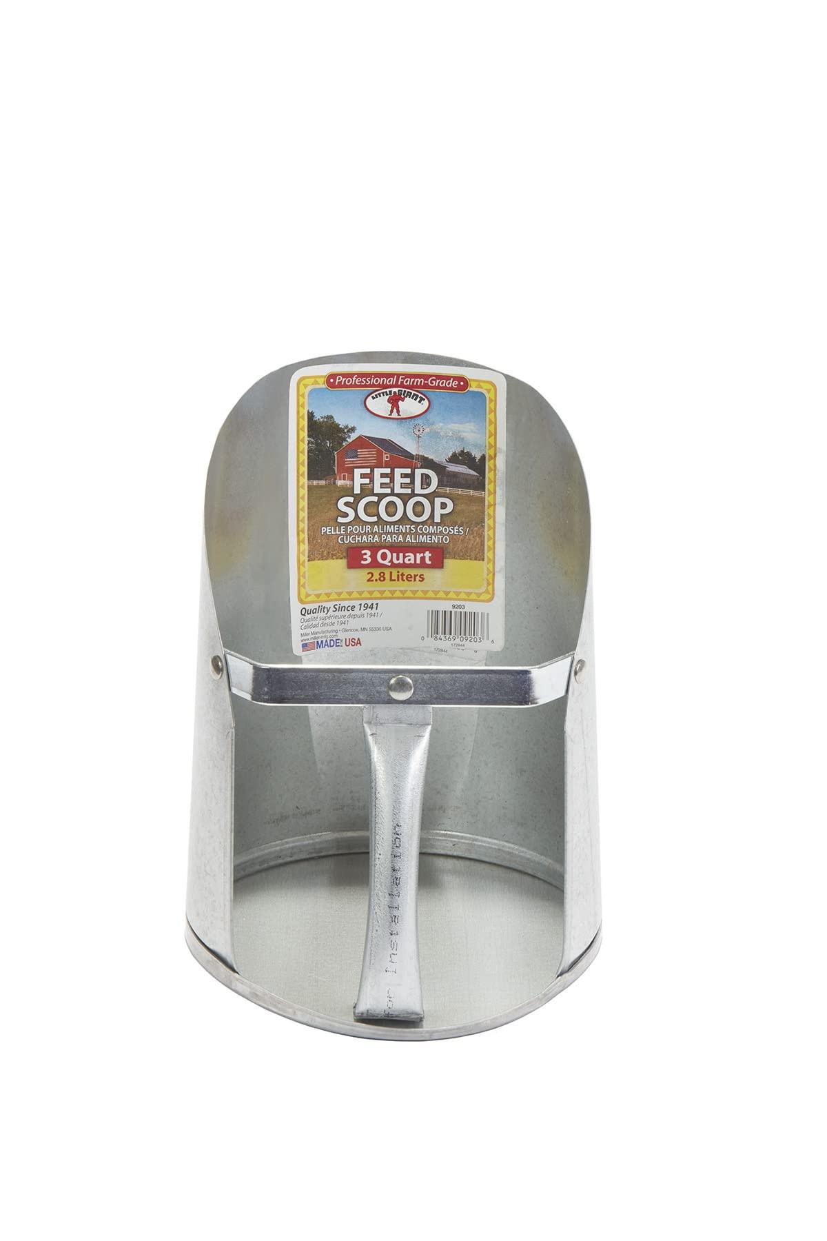 Miller Little Giant Galvanized Feed Scoop for Livestock, 3-qt