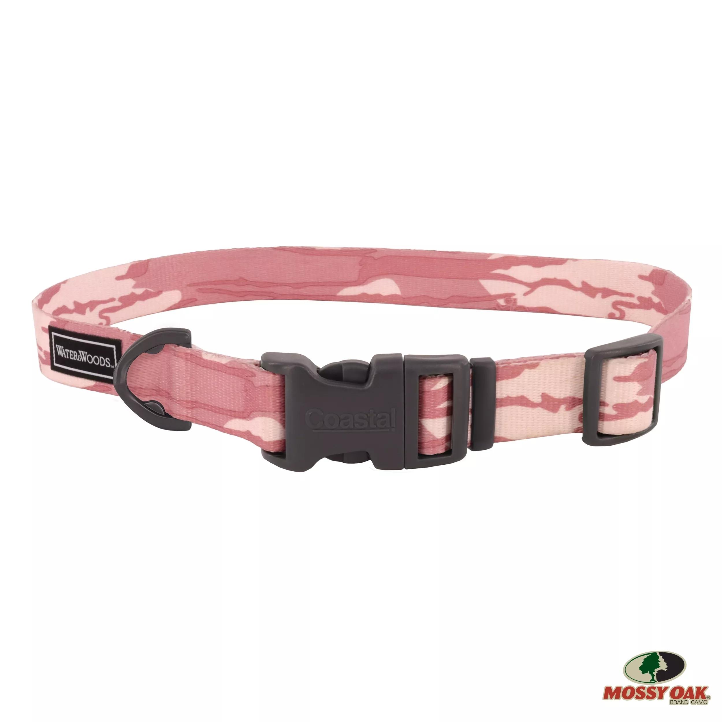 Coastal Water & Woods Adjustable Dog Collar, Bottomland Pink, 3/4-in x 10-14-in