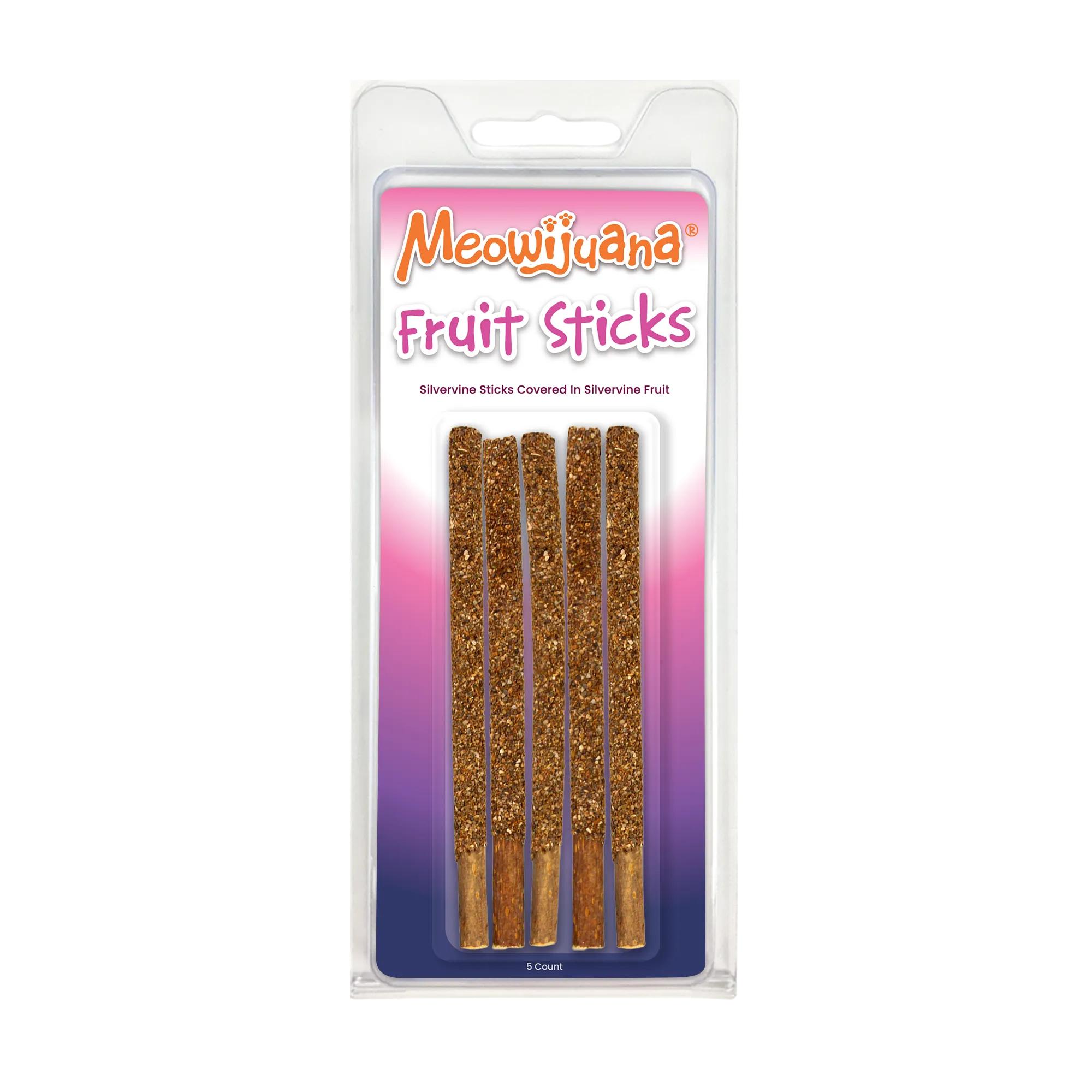 Meowijuana Fruit Sticks Silvervine Sticks with Silvervine Flower Cat Toy