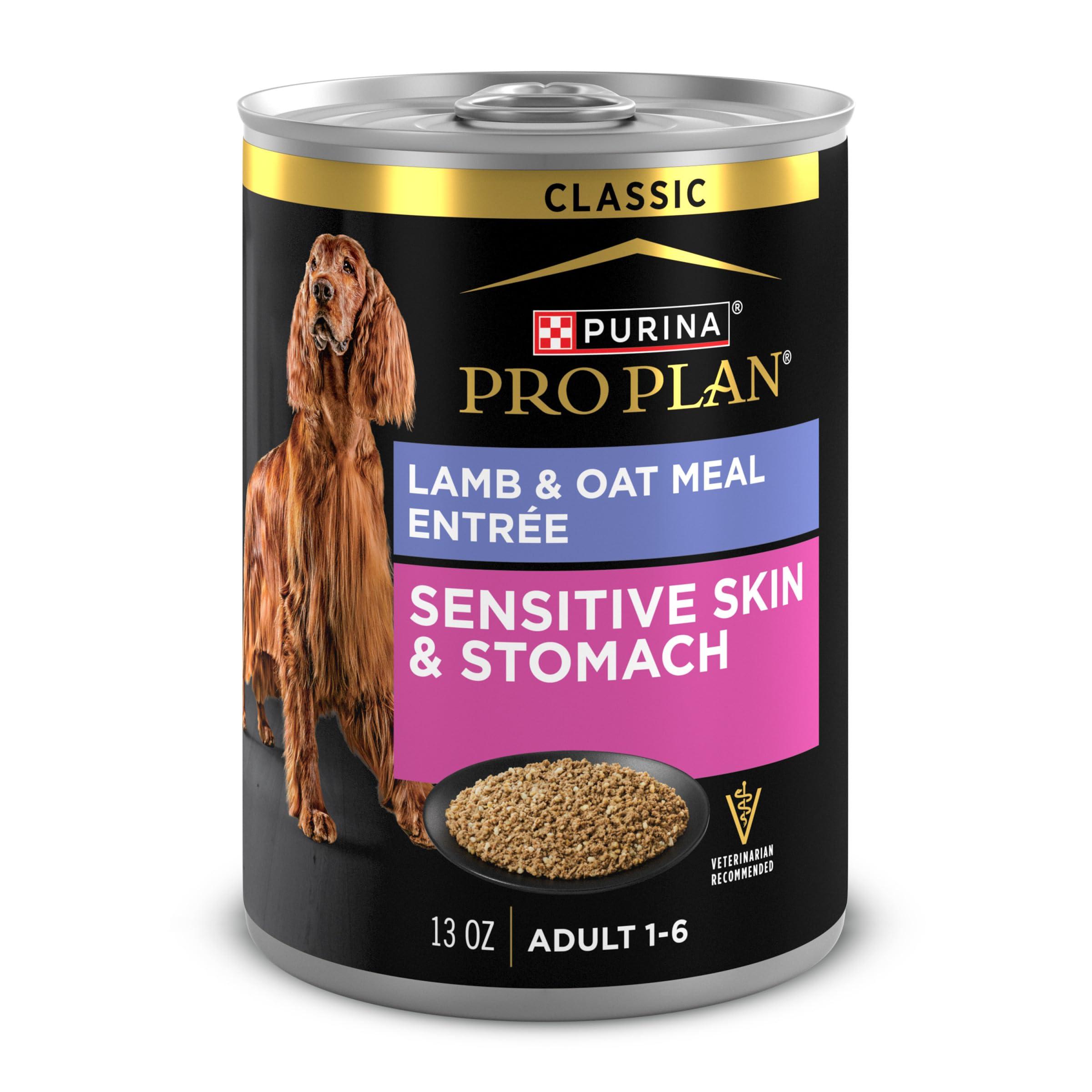 Purina Pro Plan Sensitive Skin & Stomach Lamb & Oat Meal Entree Wet Dog Food Can, 13-oz