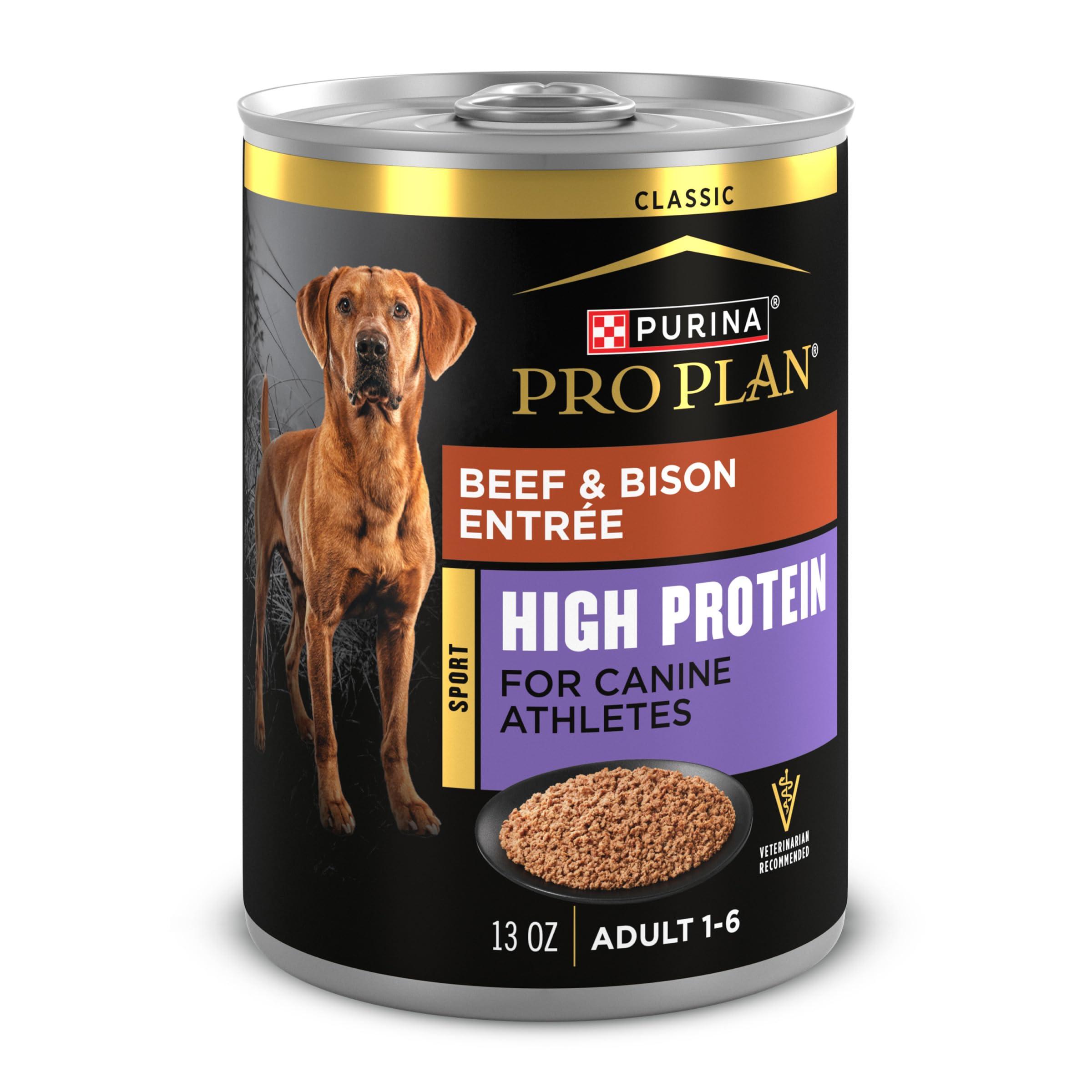 Purina Pro Plan Sport High Protein Beef & Bison Entree Wet Dog Food Can, 13-oz
