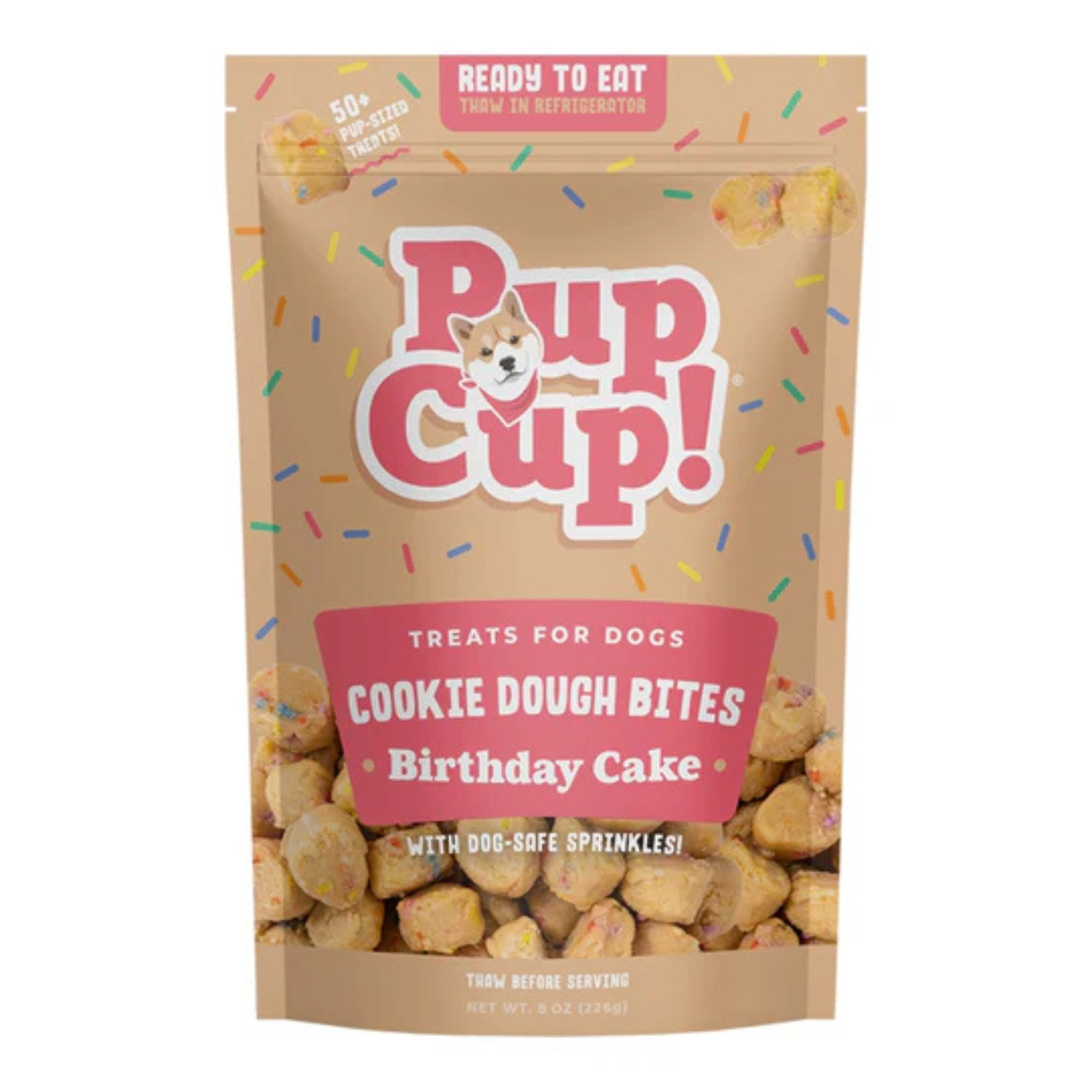 Pup Cup Cookie Dough Bites Birthday Cake Frozen Dog Treats, 8-oz