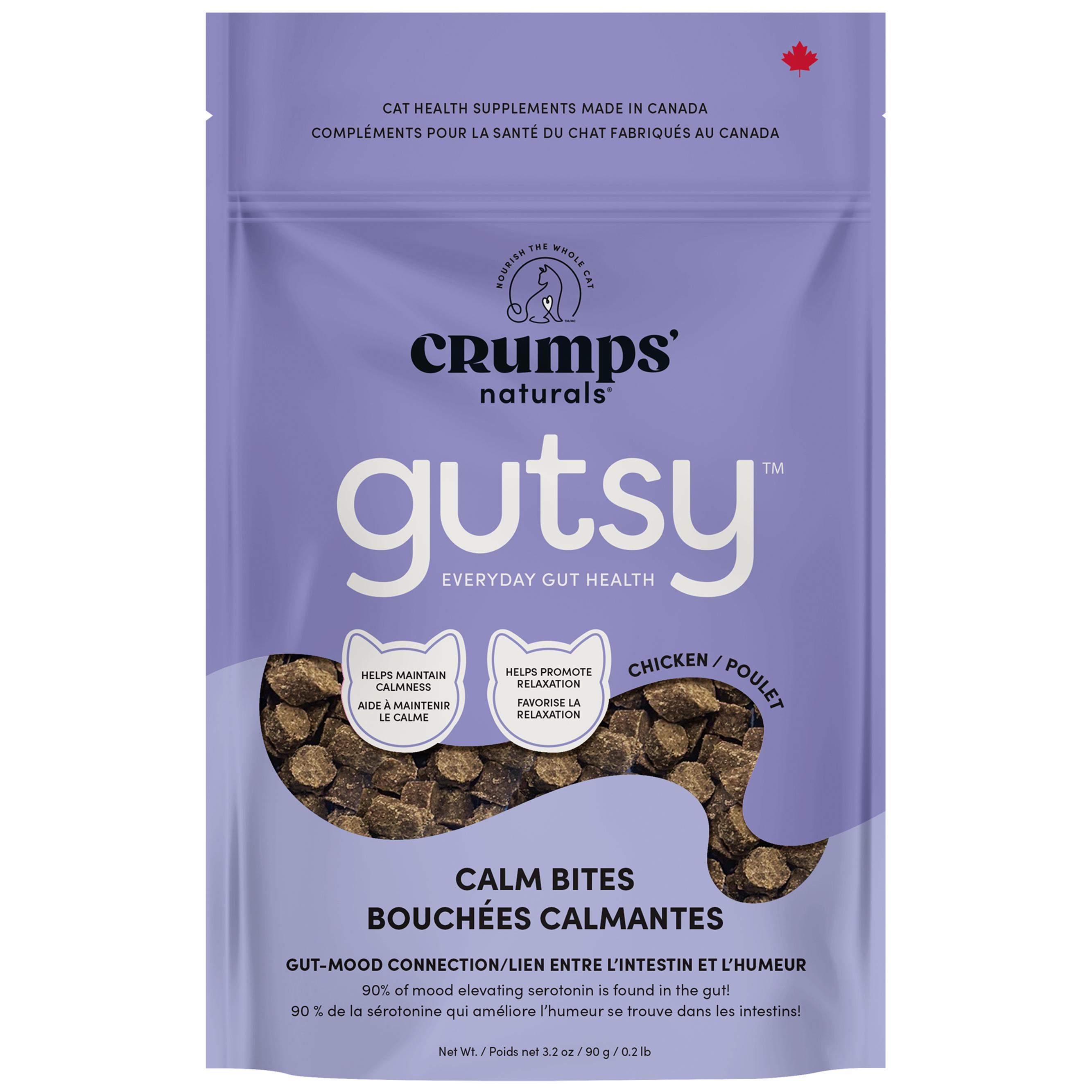 Crumps' Naturals Gutsy Calm Bites Cat Supplement, 3.2-oz|90-gram