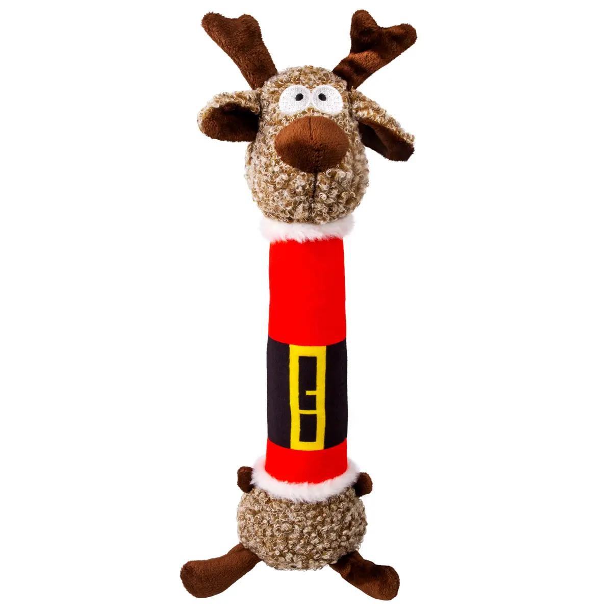 KONG Holiday Shakers Luvs Reindeer Dog Toy, Red