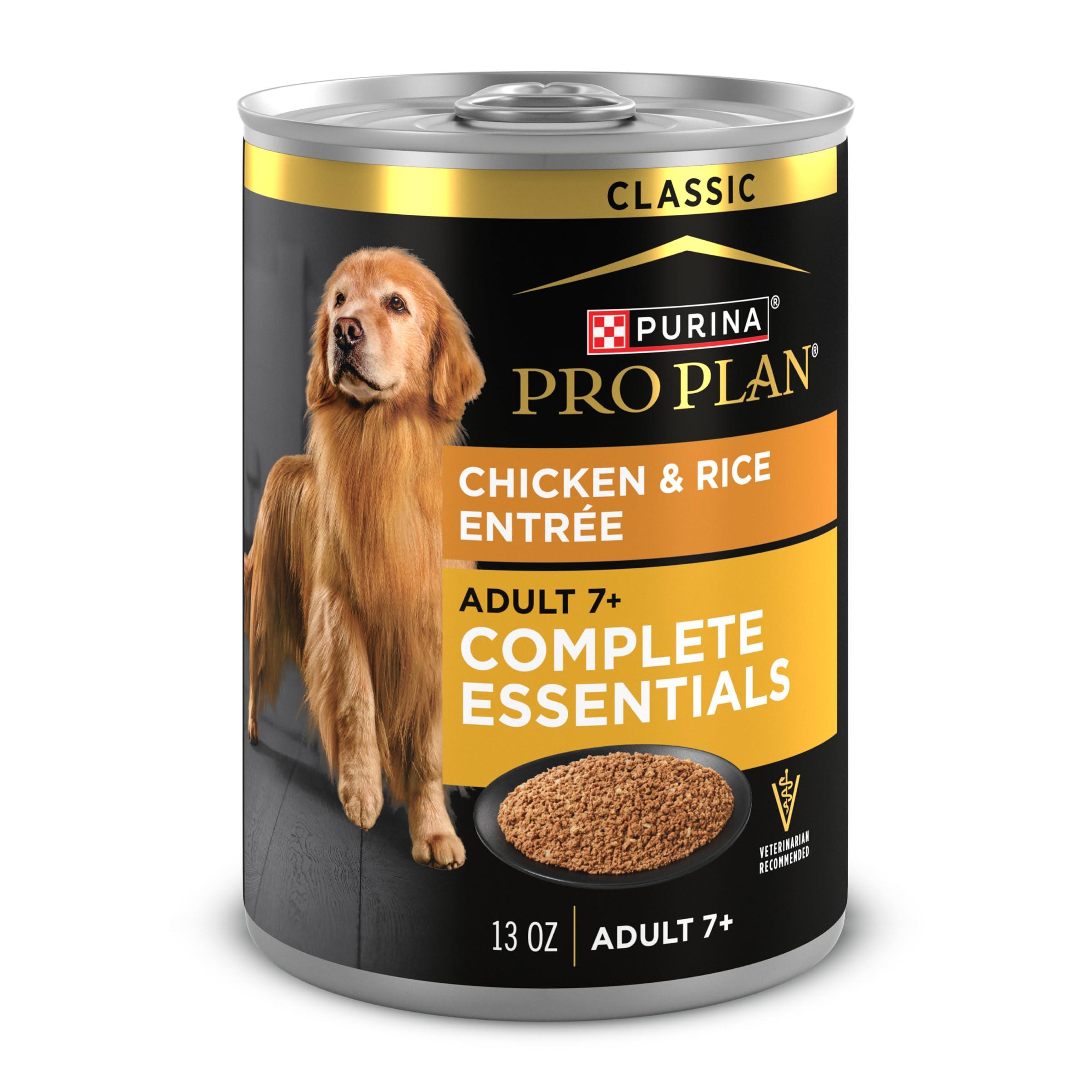 Purina Pro Plan Complete Essentials Chicken & Rice Entrée Adult 7+ Wet Dog Food Can, 13-oz