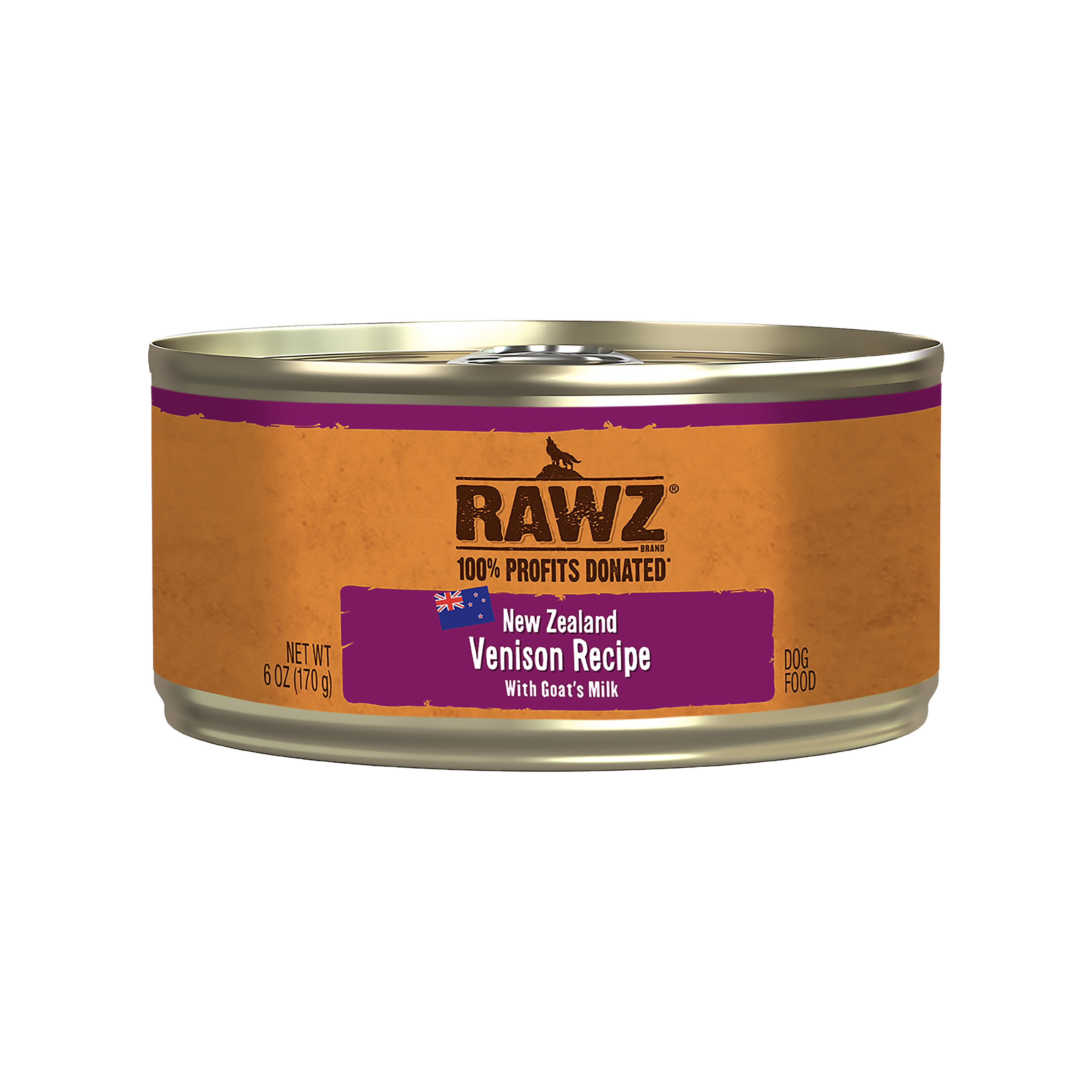 RAWZ 94% Venison with Goat's Milk Pate Wet Dog Food Can