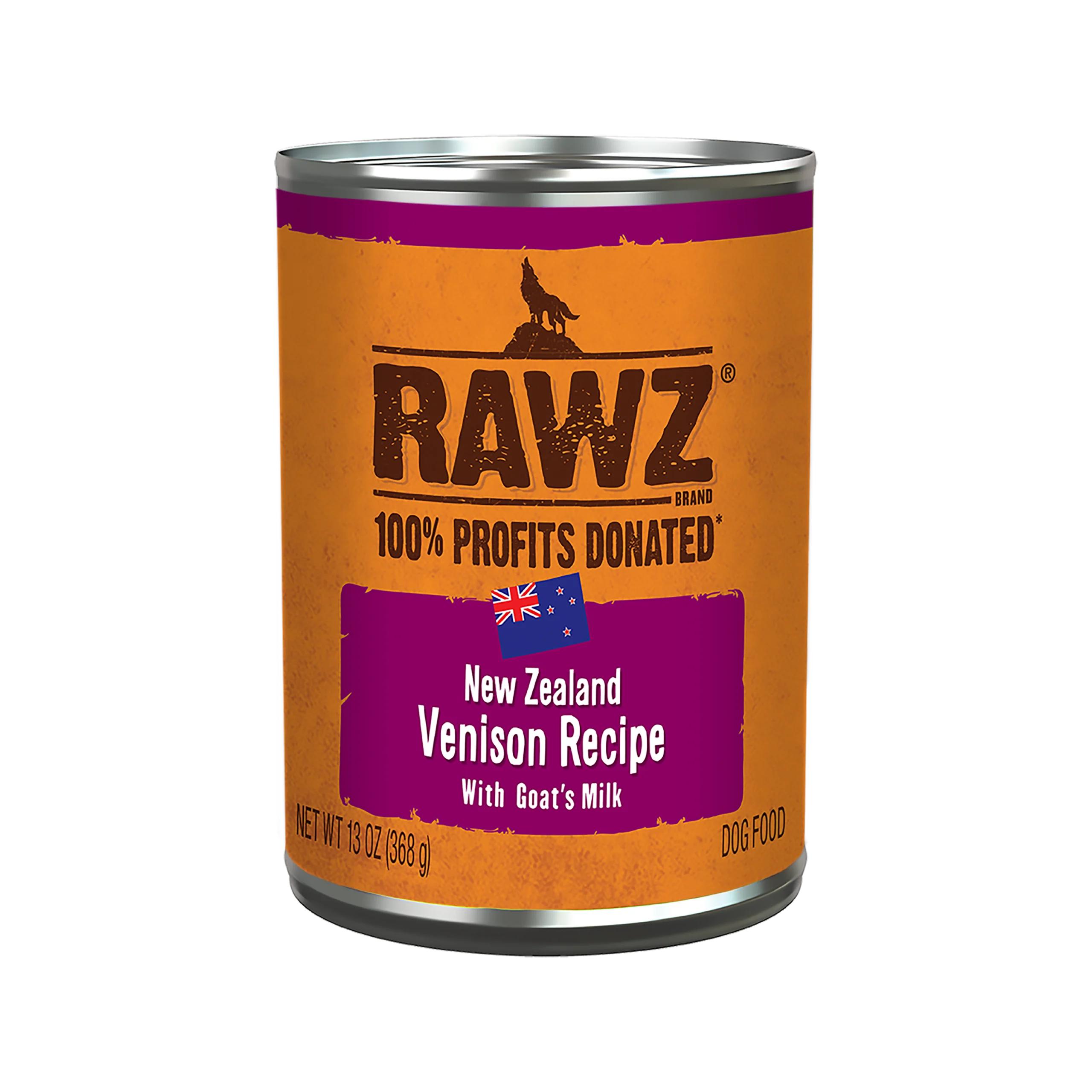 RAWZ 94% Venison with Goat's Milk Pate Wet Dog Food Can, 13-oz