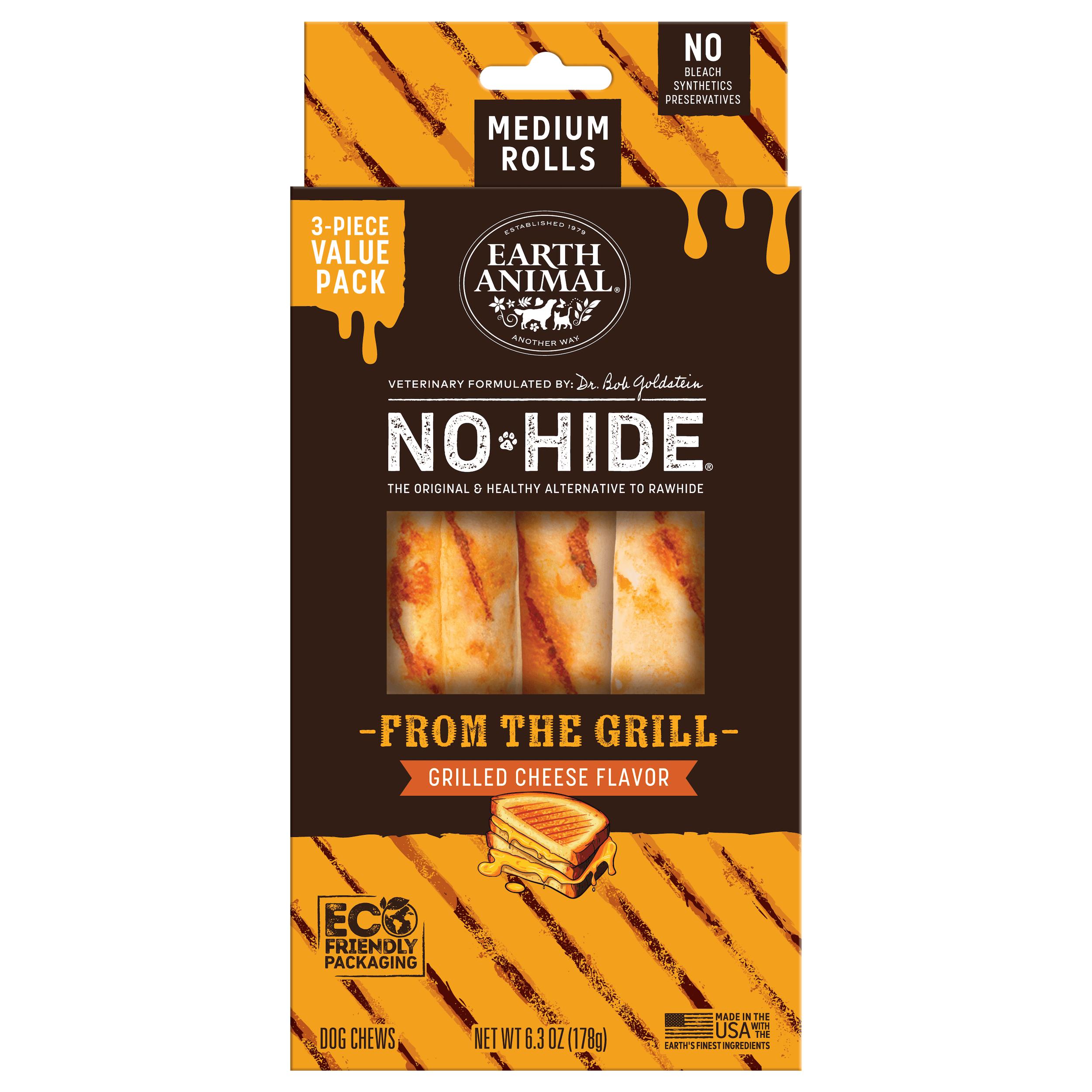 Earth Animal No-Hide From the Grill Grilled Cheese Rolls Value Pack Dog Treats, Medium