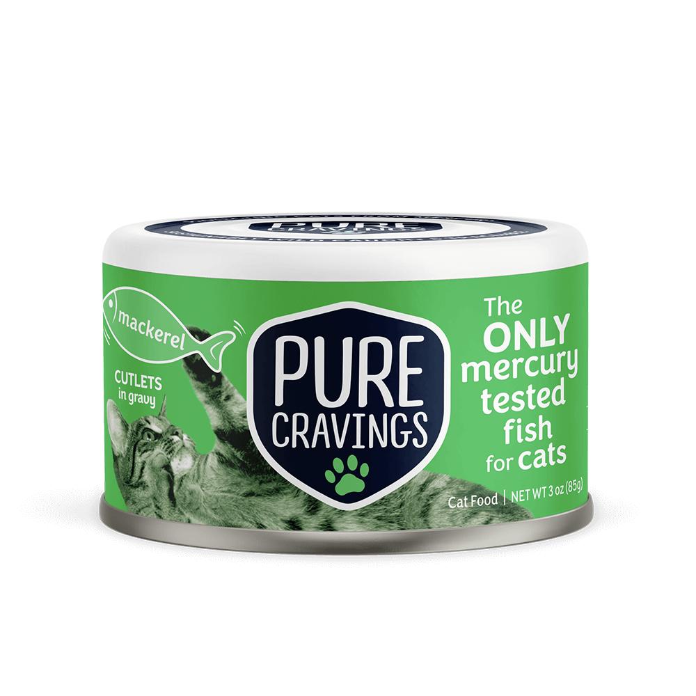 Pure Cravings Mackerel Cutlets in Gravy Wet Cat Food Can, 3-oz