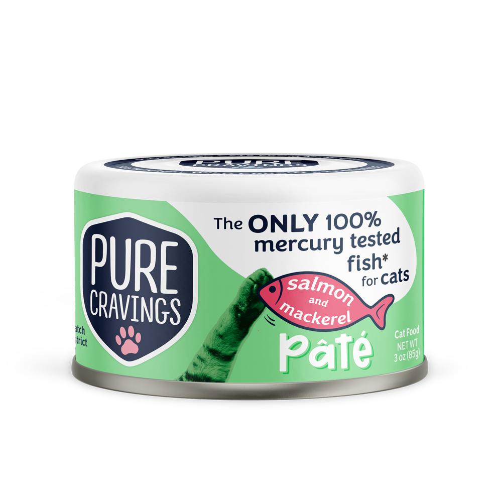 Pure Cravings Salmon & Mackerel Pate Wet Cat Food Can, 3-oz