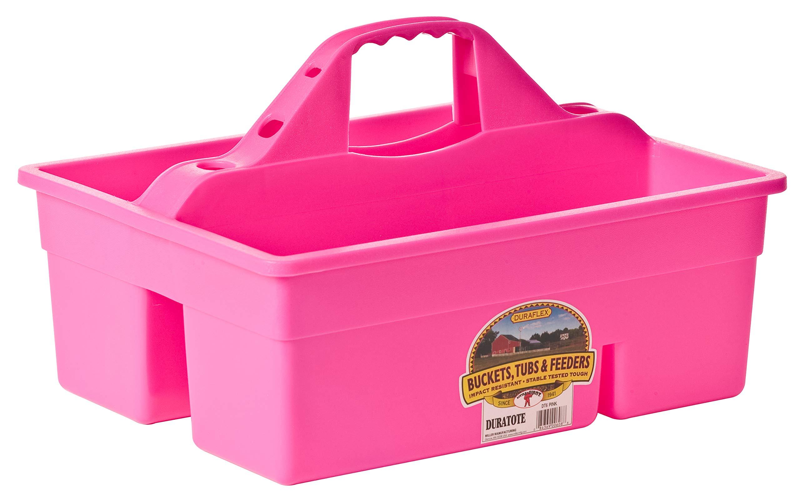 Miller Little Giant Duratote Plastic Livestock Tote Box, Hot Pink, 18-in