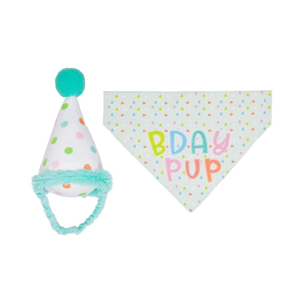 Pearhead Birthday Pup Dog Hat & Bandana Set, Small/Medium