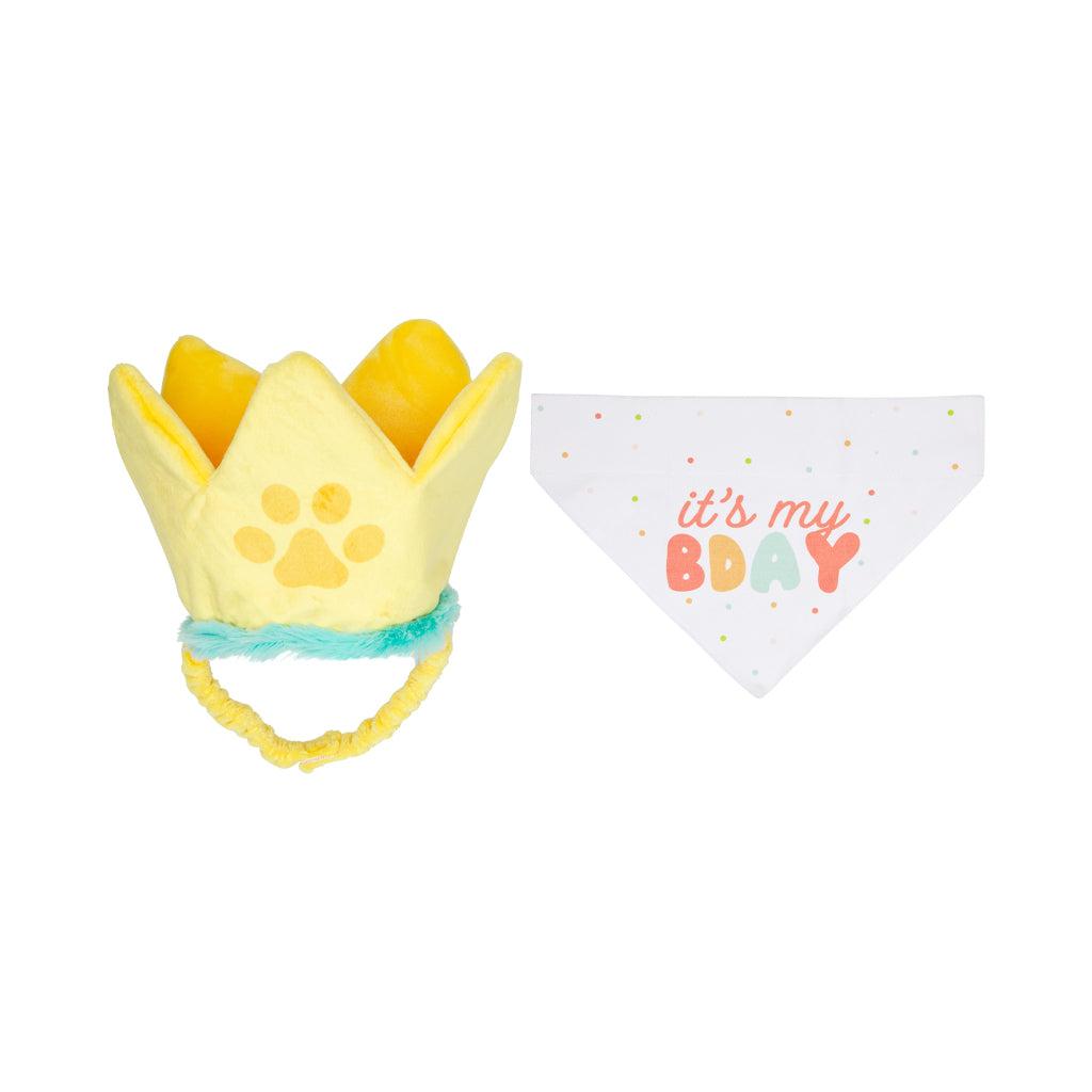 Pearhead Happy Barkday Dog Hat & Bandana Set, Medium/Large