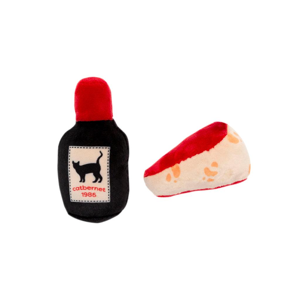 Pearhead Wine & Cheese Cat Toy Set, 2-pk