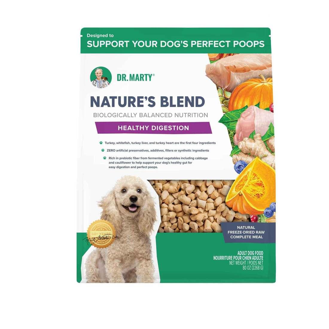 Dr. Marty Nature's Blend Healthy Digestion Freeze-Dried Raw Dog Food, 80-oz