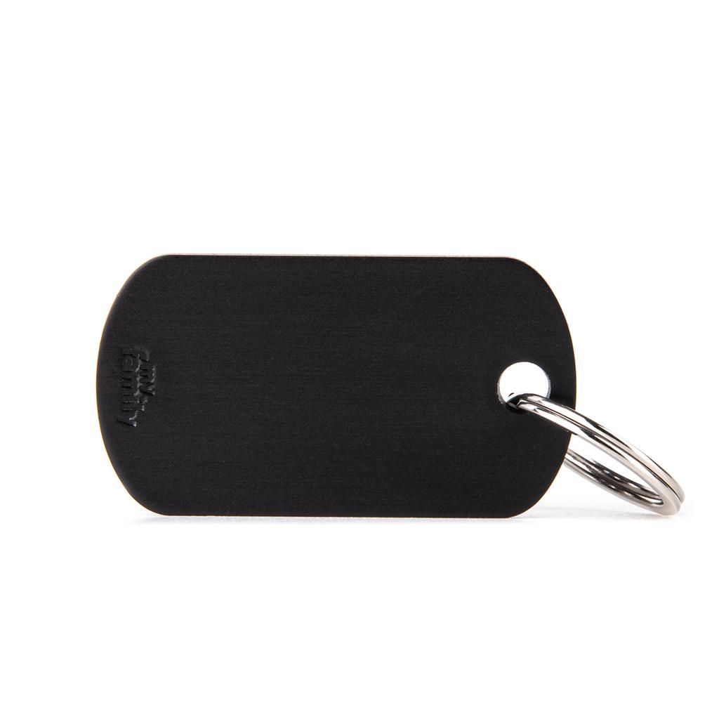 MyFamily Basic Aluminum Military Pet ID Tag, Black