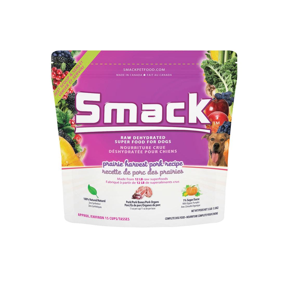 Smack Pet Food Prairie Harvest Pork Dehydrated Dog Food, 3.3-lb|1.5-kg