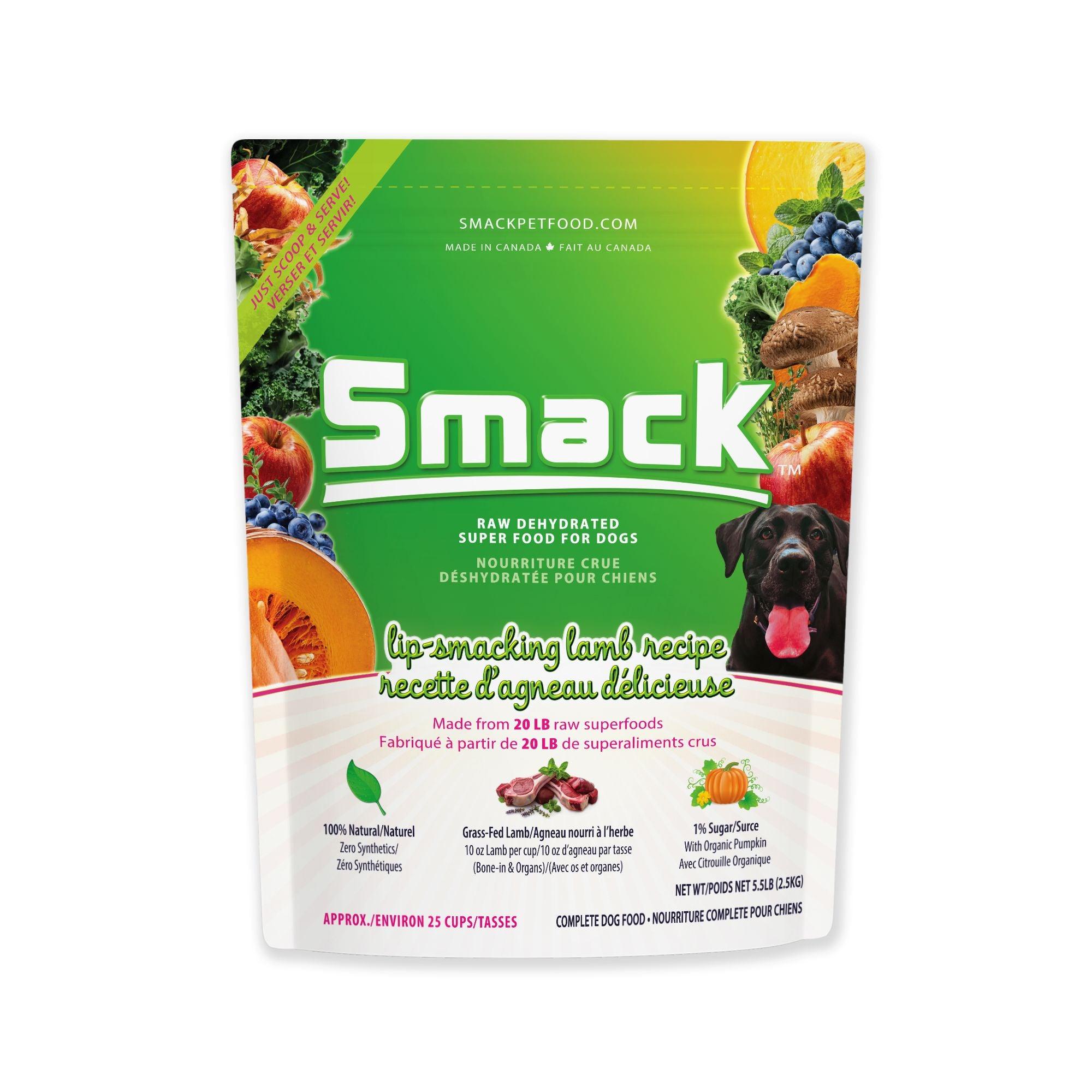 Smack Pet Food Lip-Smacking Lamb Dehydrated Dog Food, 5.5-lb|2.5-kg