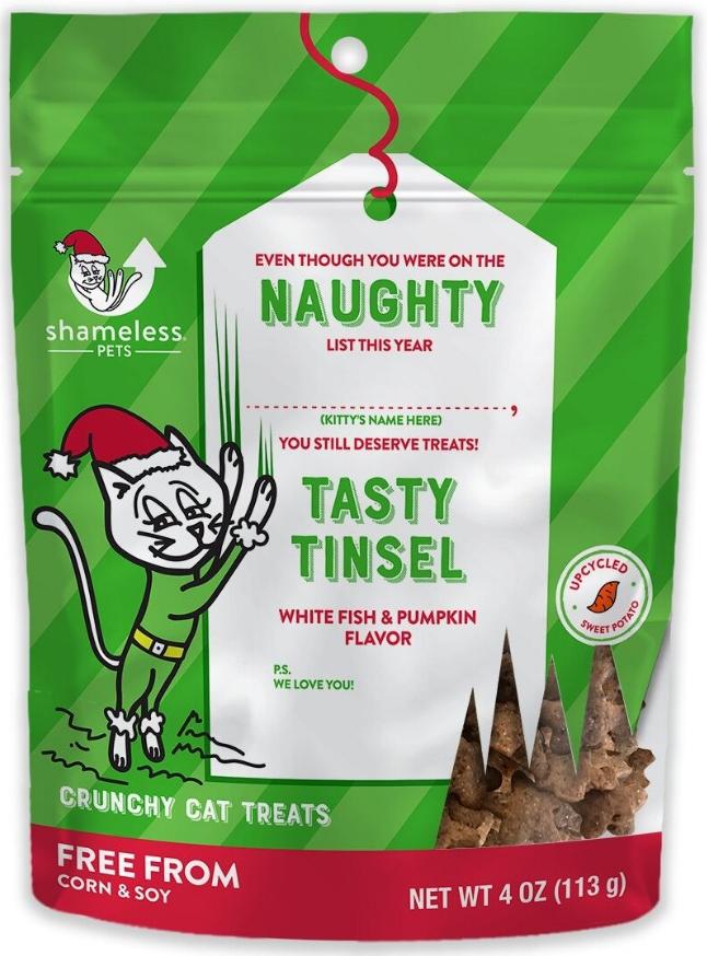 Shameless Pets Tasty Tinsel Whitefish & Pumpkin Crunchy Cat Treats